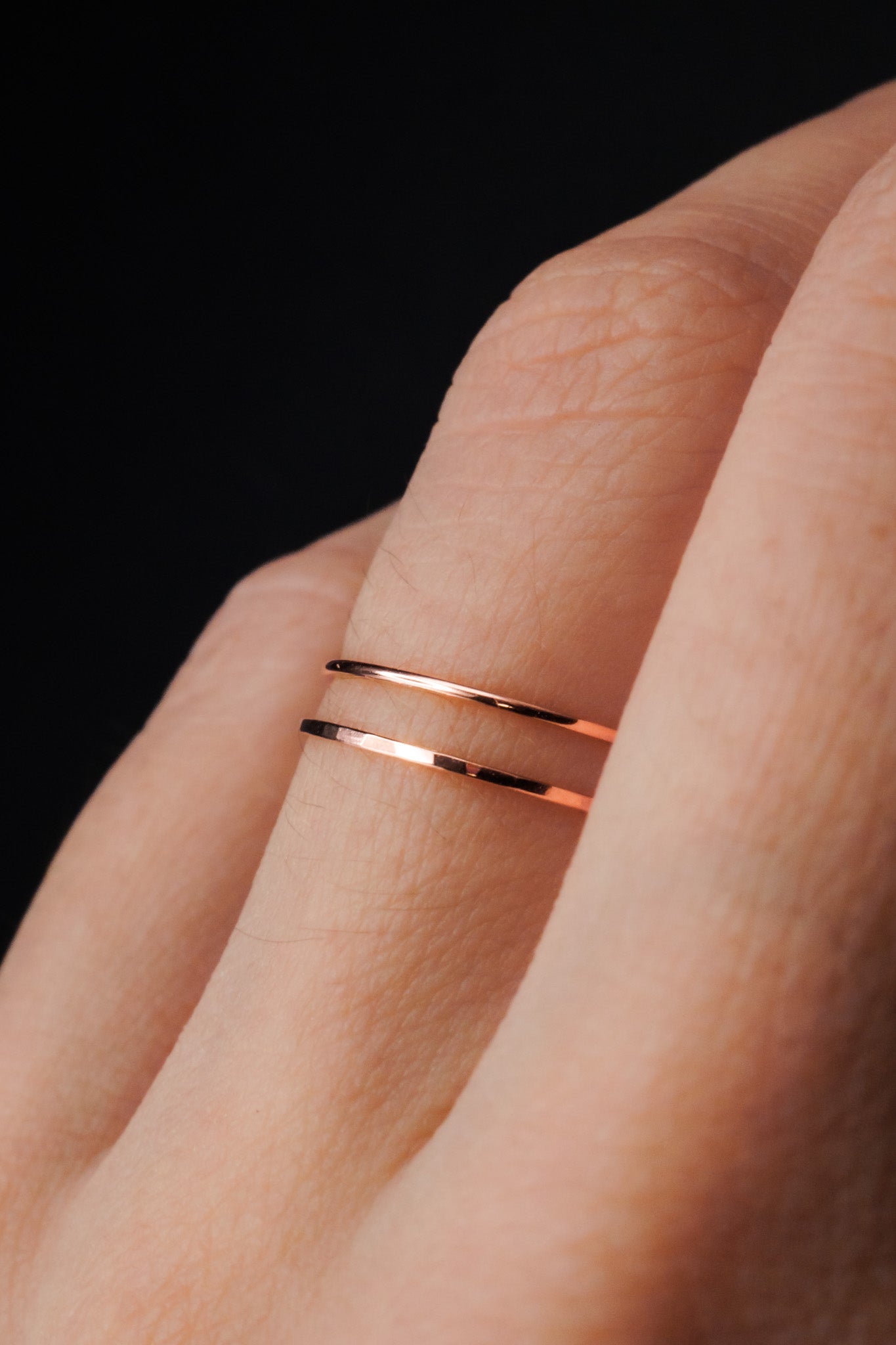 Ultra Thin Ring, Solid 14K Rose Gold