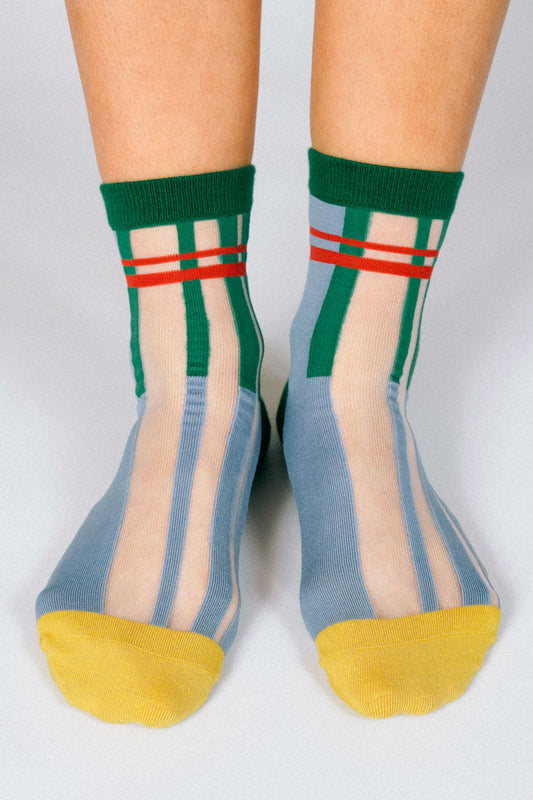 Wide Grid Sheer Ankle Socks by Rosie Barker