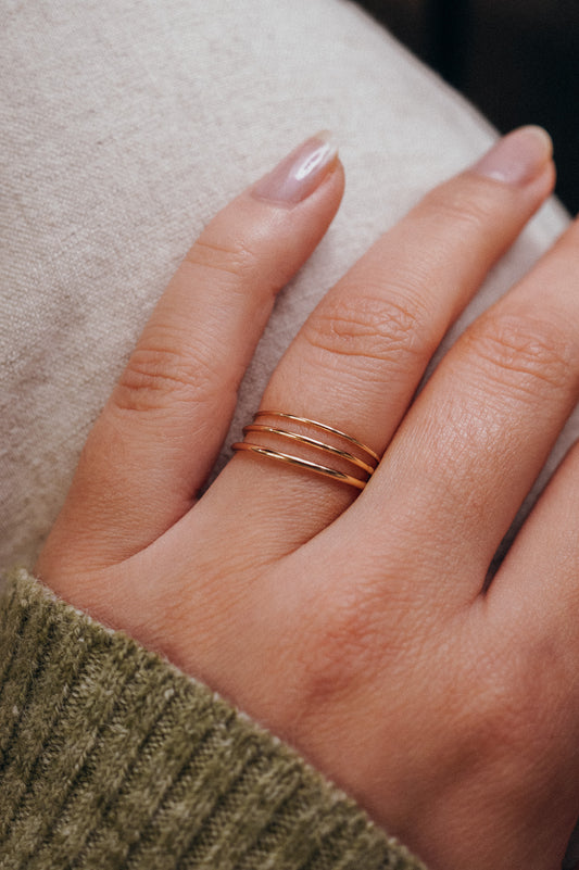 Simple Stacking Set Of 3 Rings, Gold Fill, Rose Gold Fill or Sterling Silver