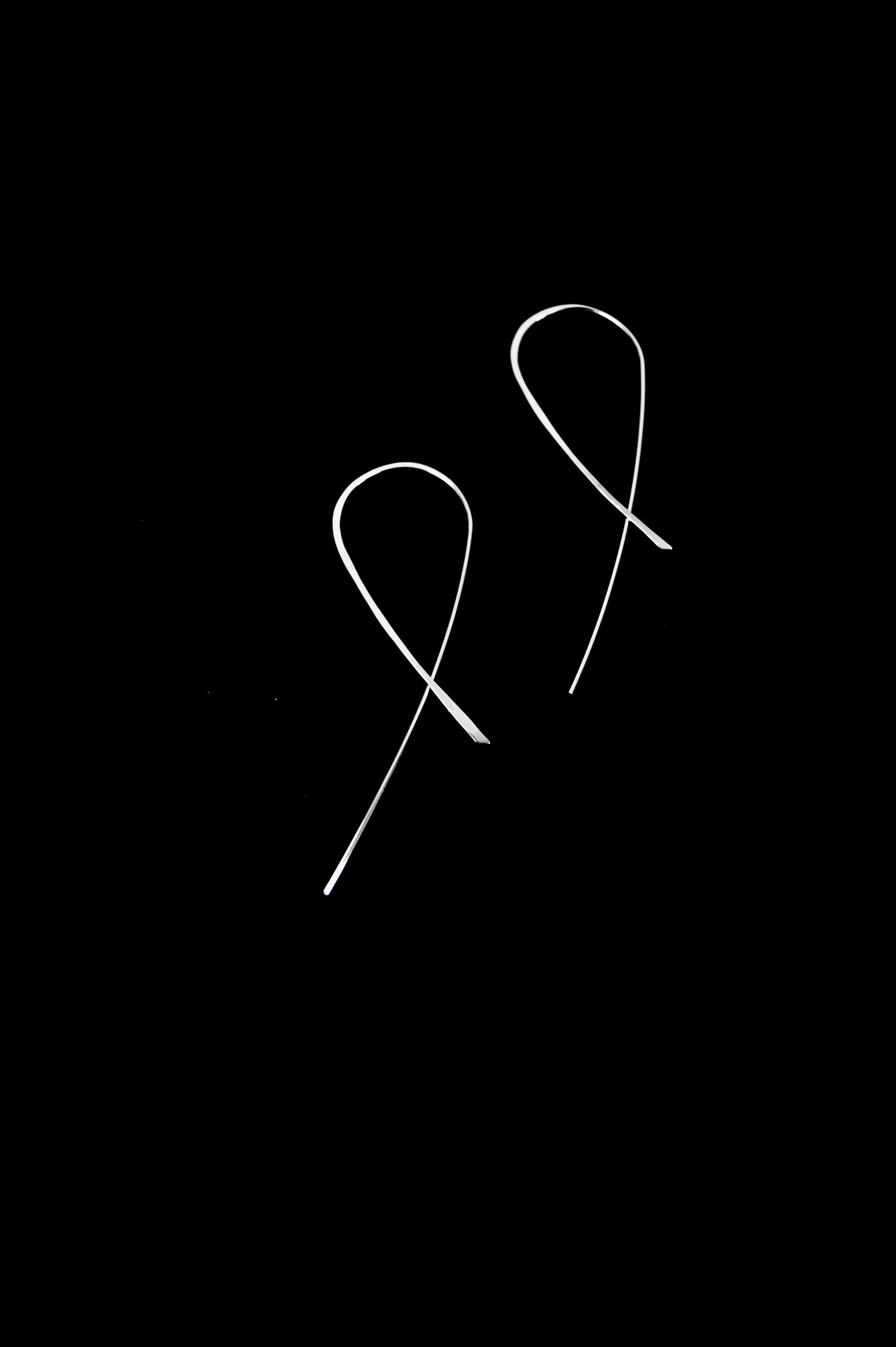 Ribbon Threader Hoop Earrings, Gold Fill, Rose Gold Fill, or Sterling Silver