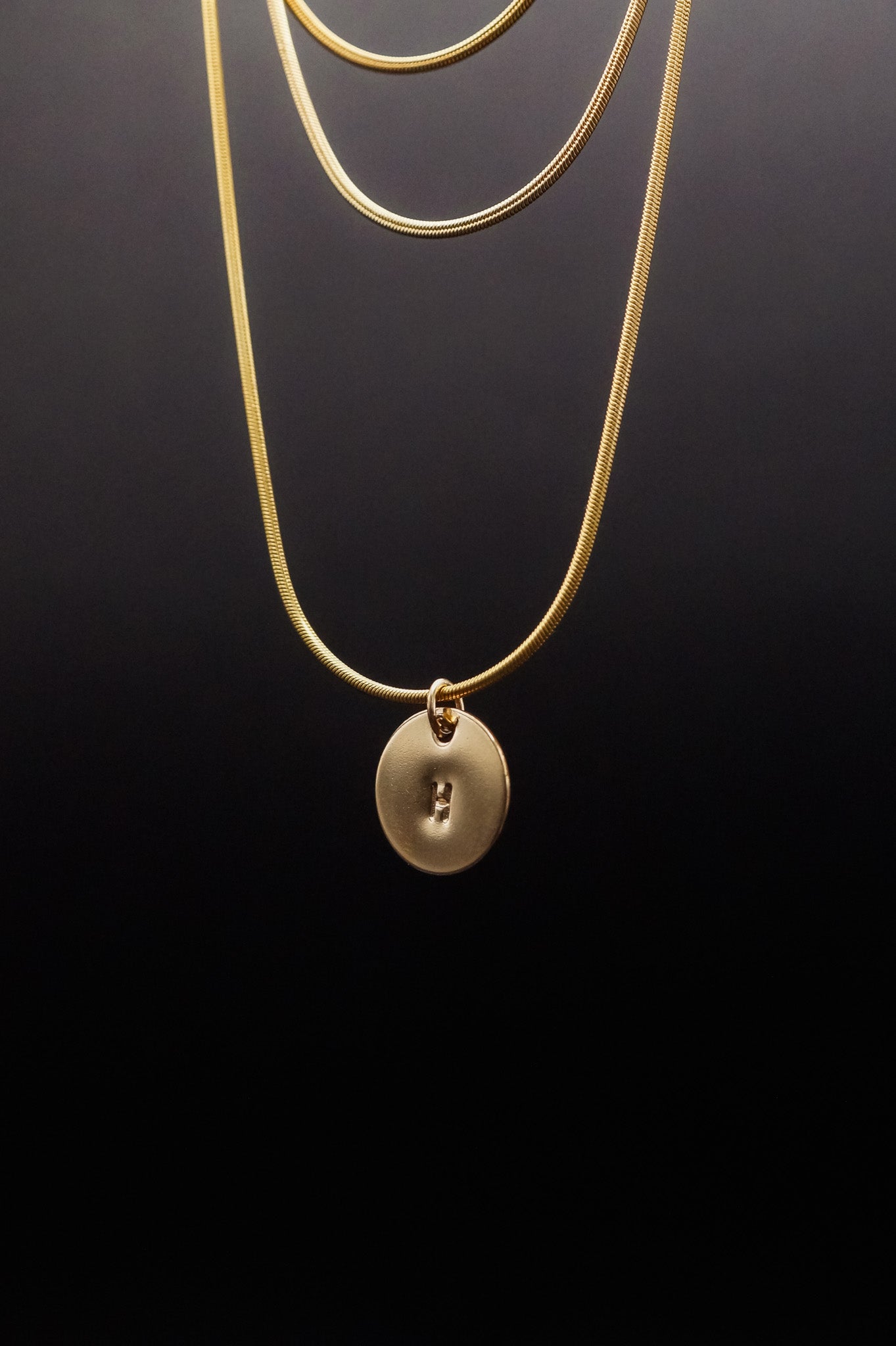 Monogram Circle Charm, Solid 14K Gold