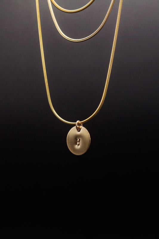 Monogram Circle Charm, Solid 14K Gold