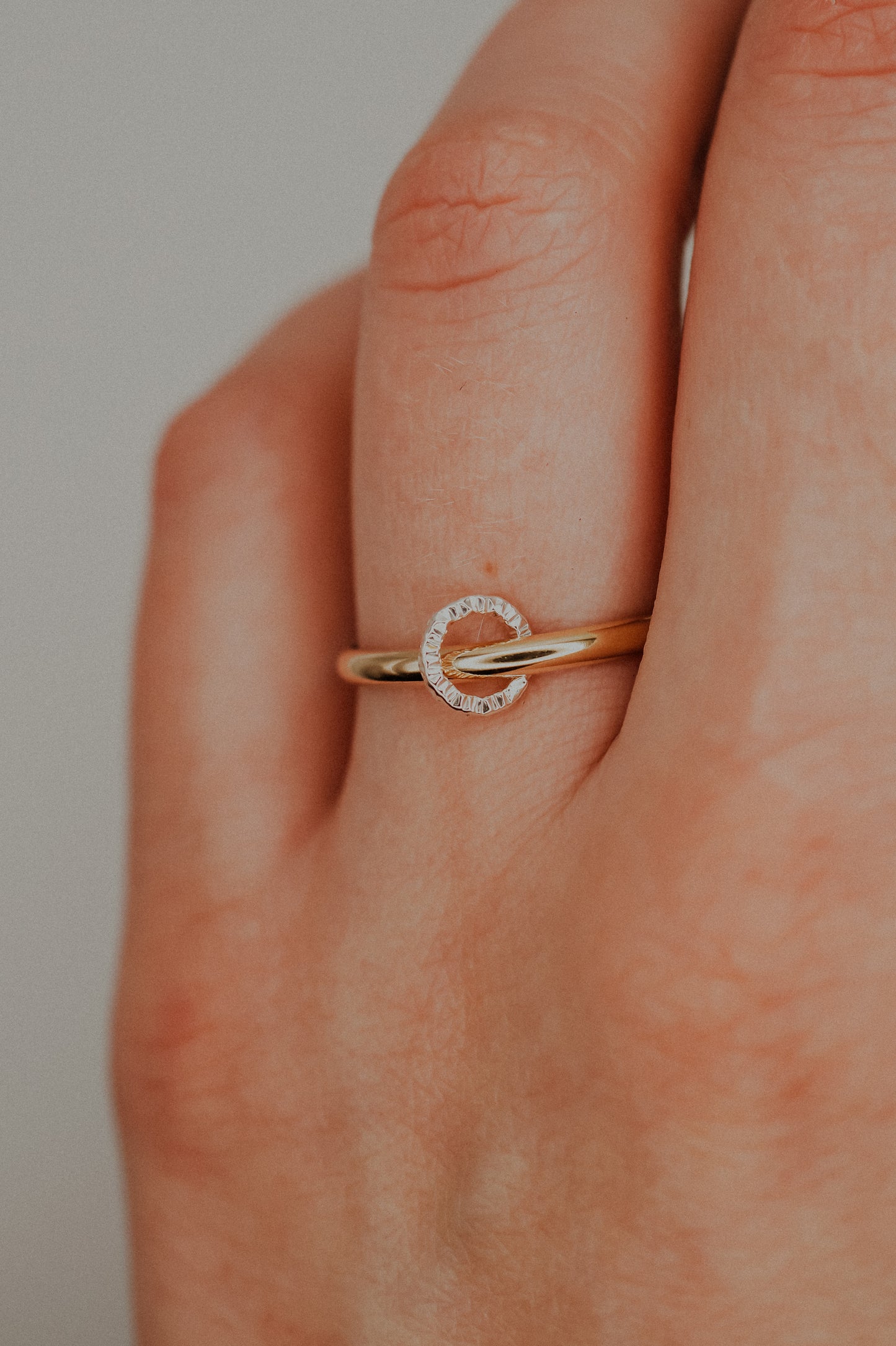 Solitaire Sparkle Link Ring, Mixed Metals
