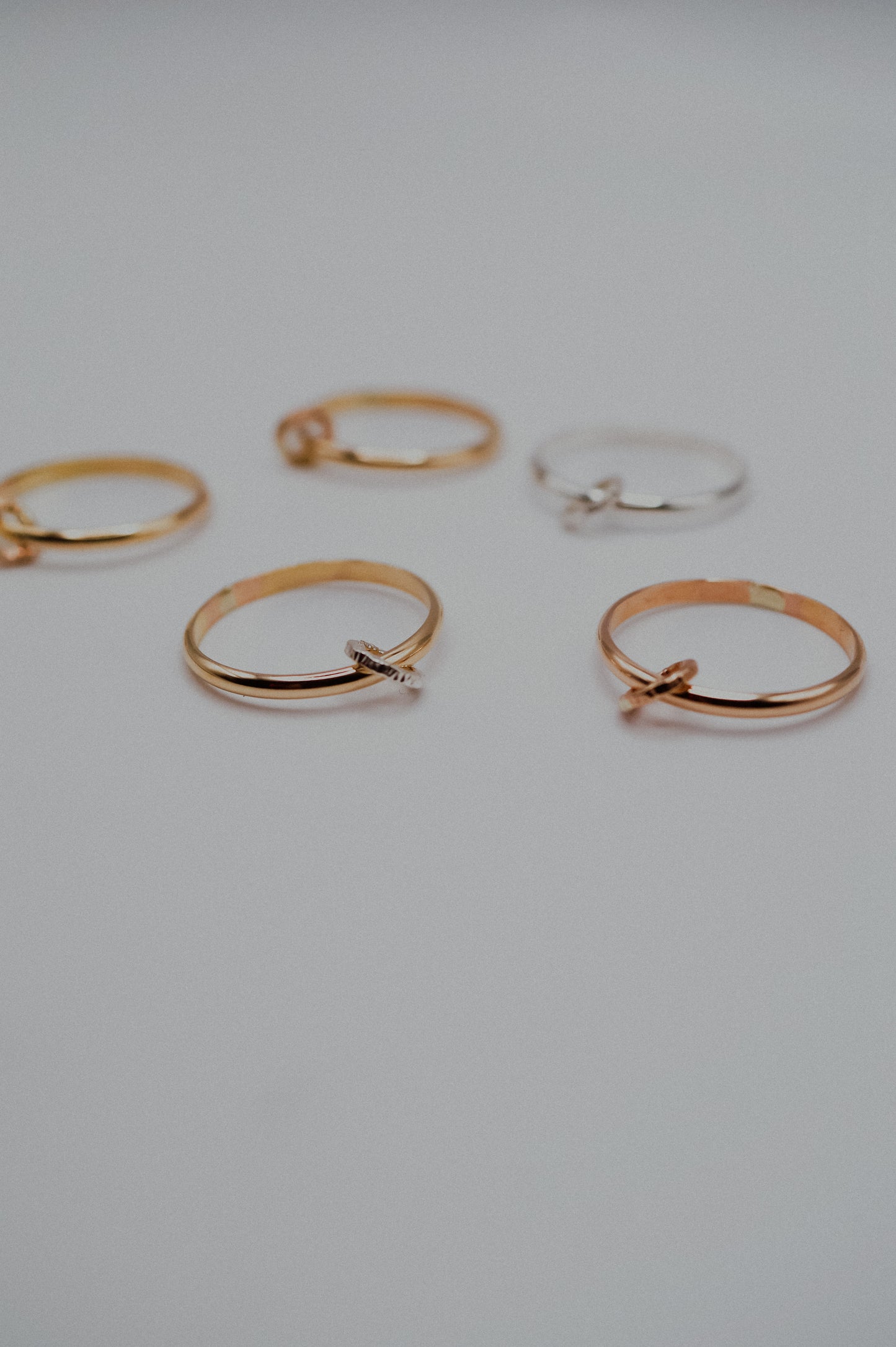 Solitaire Sparkle Link Ring, Mixed Metals