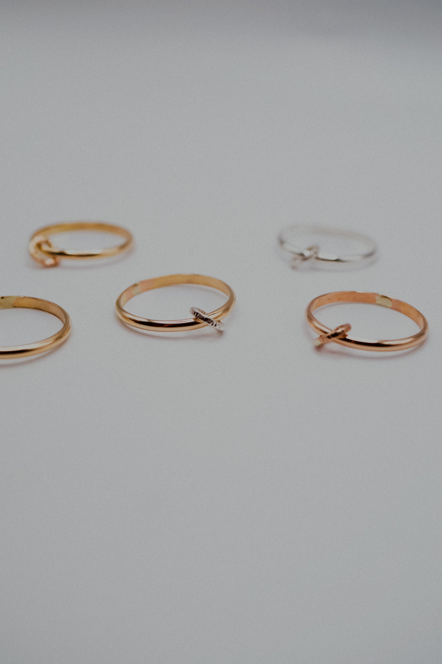 Solitaire Sparkle Link Ring, 14K Rose Gold Fill
