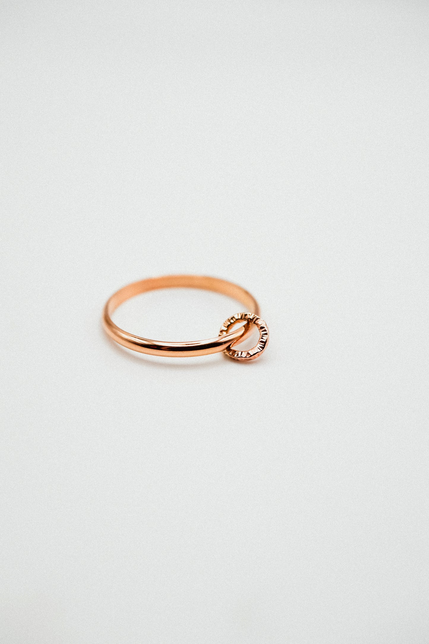 Solitaire Sparkle Link Ring, 14K Rose Gold Fill