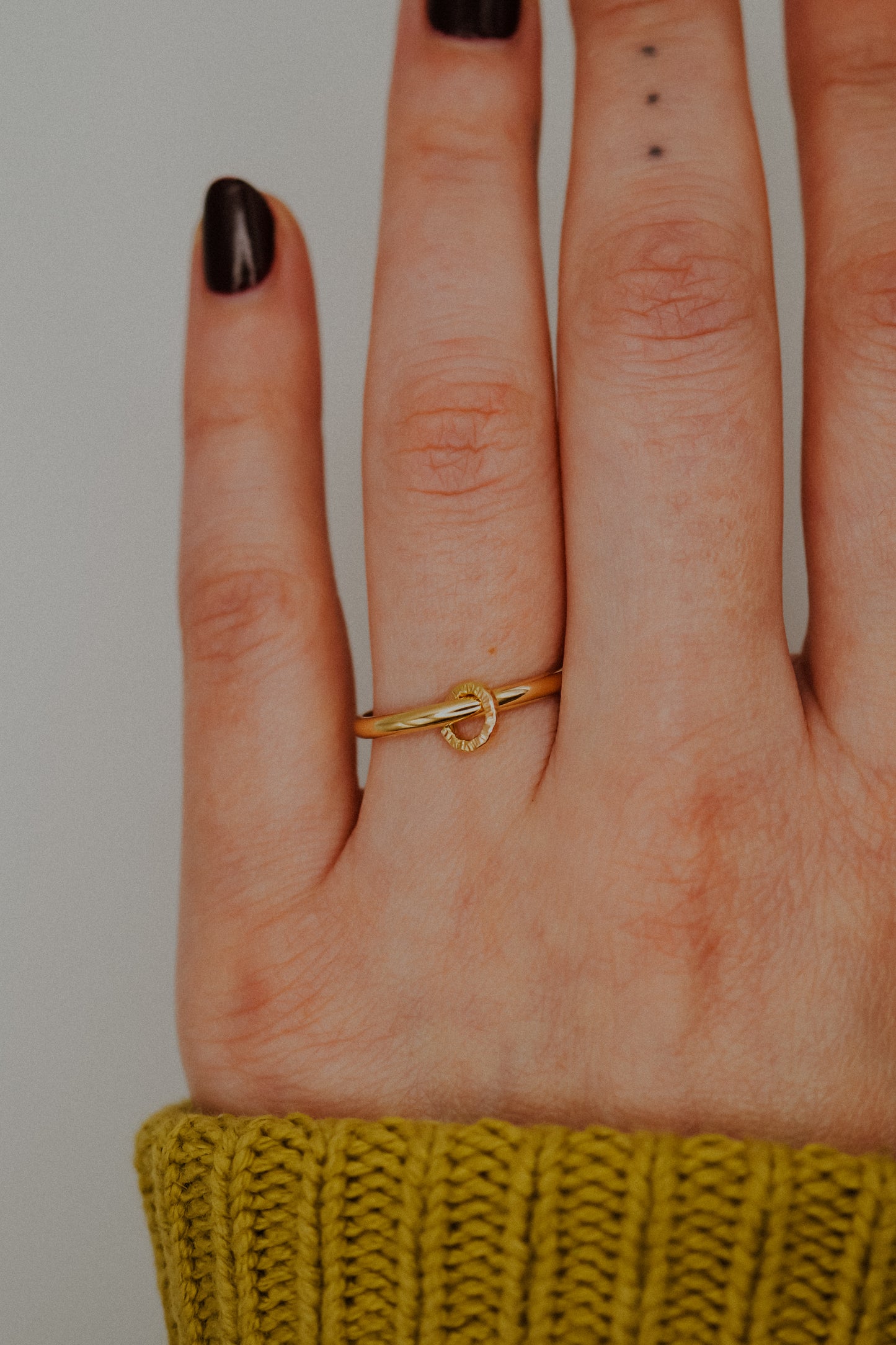 Solitaire Sparkle Link Ring, 14K Gold Fill