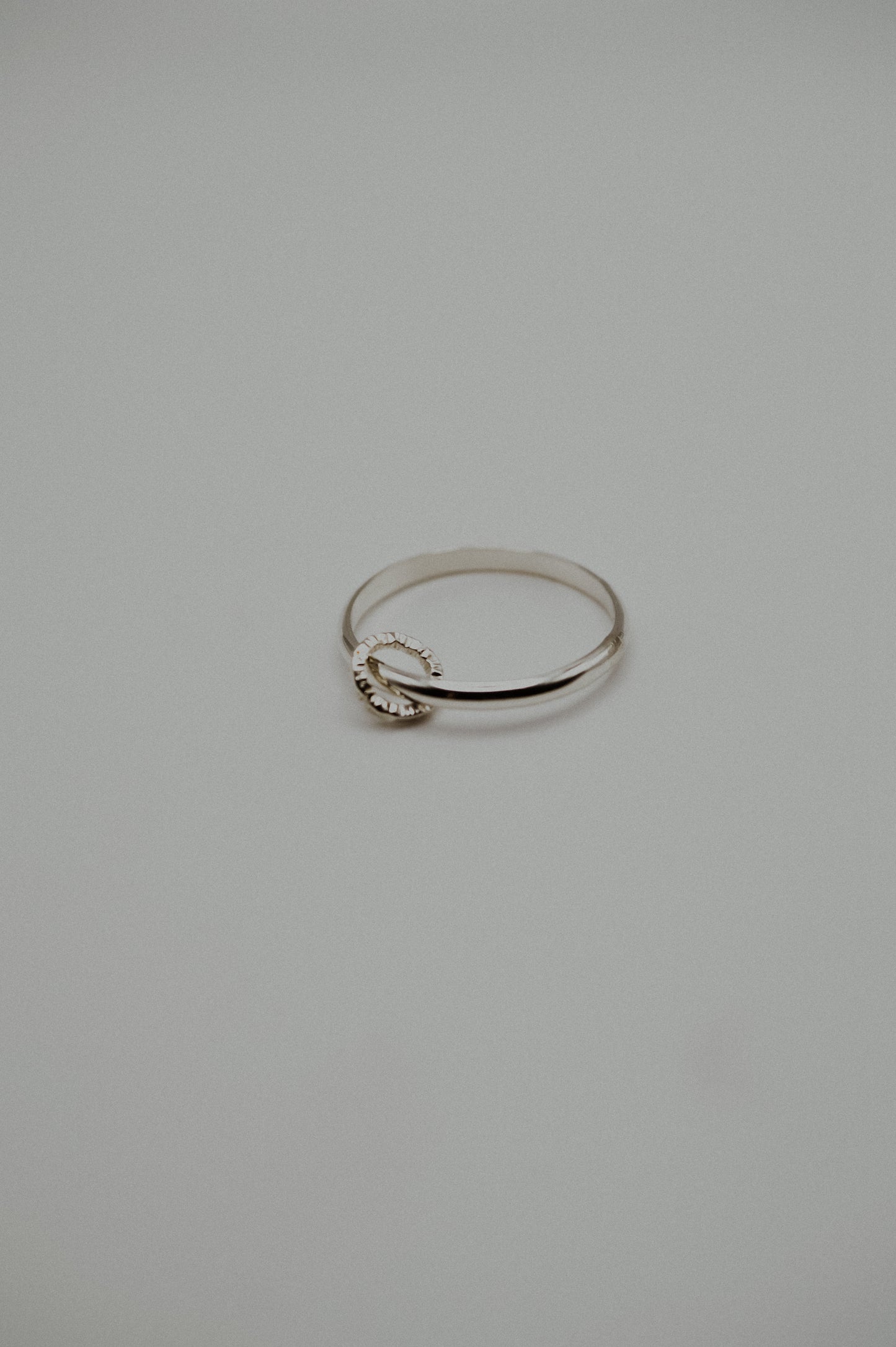 Solitaire Sparkle Link Ring, Sterling Silver