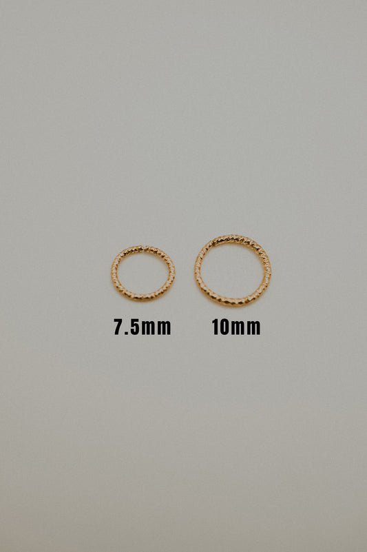 Sparkle Huggie Hoop Earring in Solid 14K Gold
