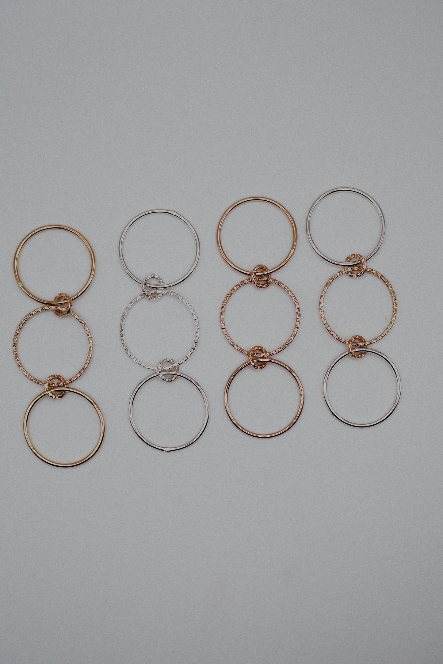 Sparkle Ladder Link Ring, 14K Gold Fill