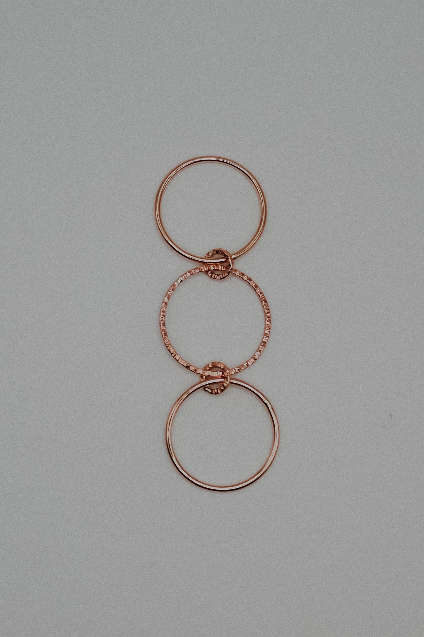 Sparkle Ladder Link Ring, 14K Rose Gold Fill