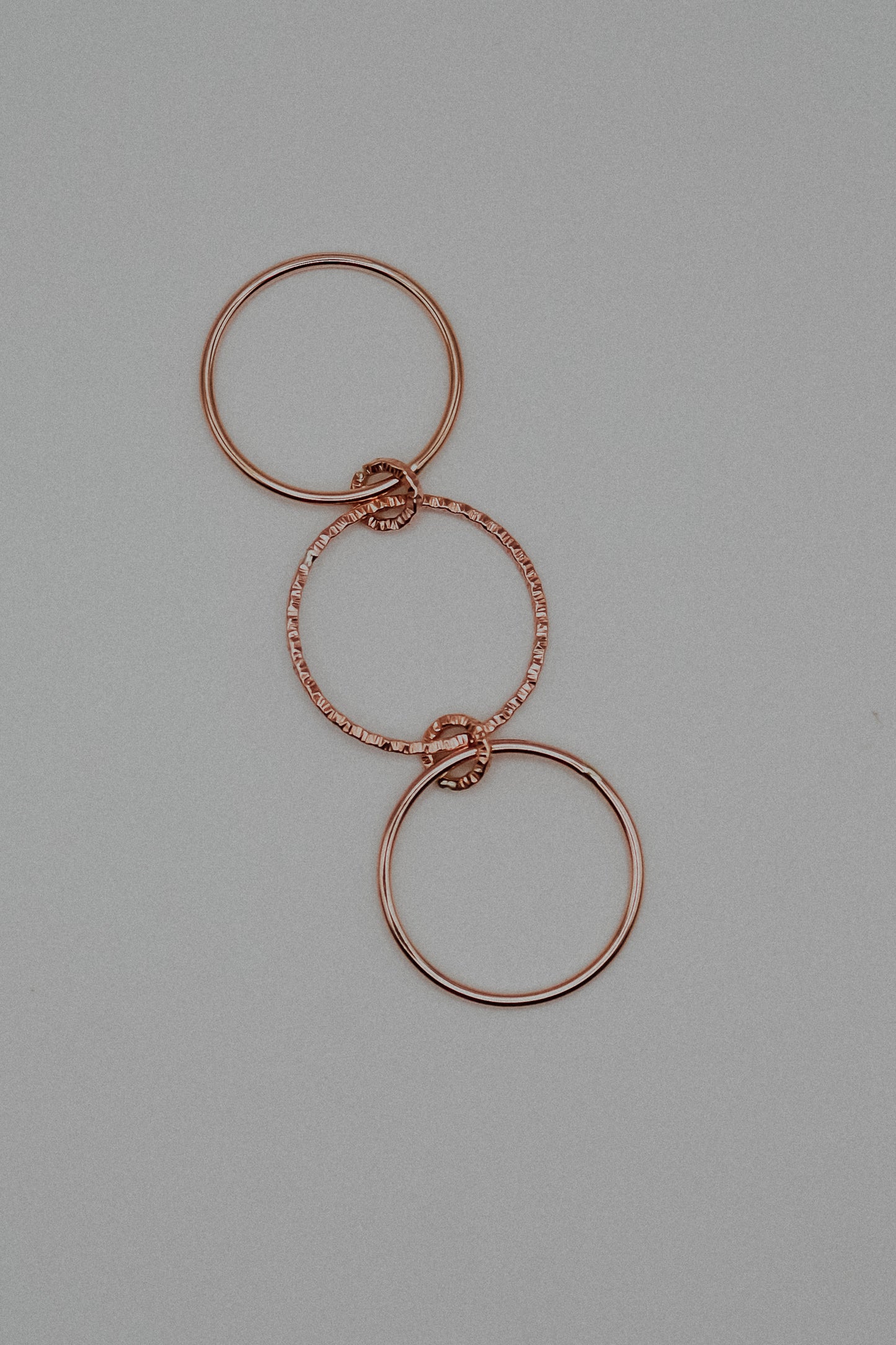 Sparkle Ladder Link Ring, 14K Rose Gold Fill