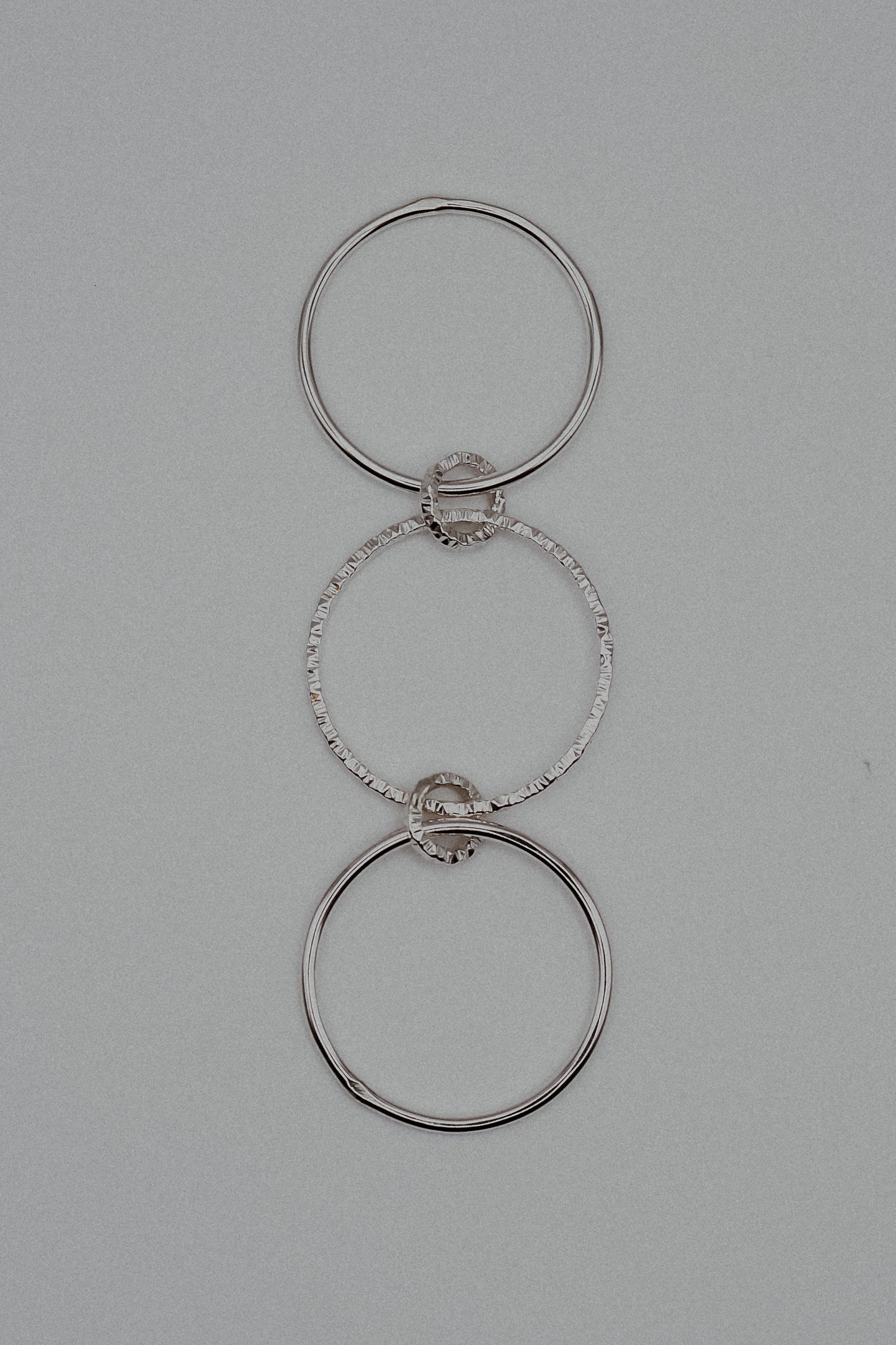 Sparkle Ladder Link Ring, Sterling Silver