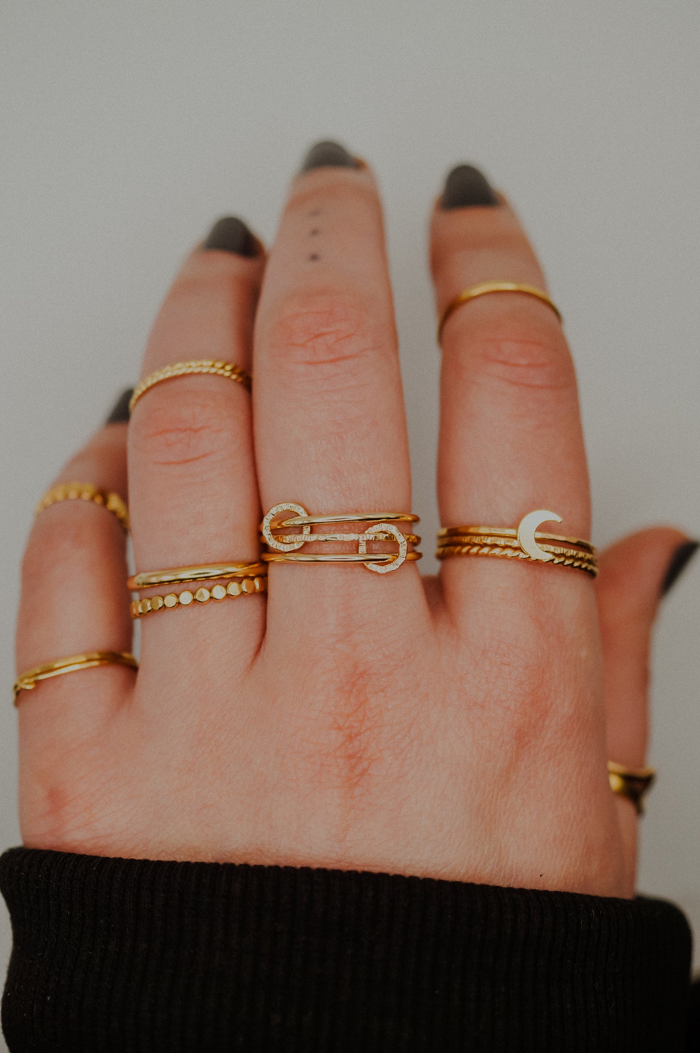 Sparkle Ladder Link Ring, 14K Gold Fill
