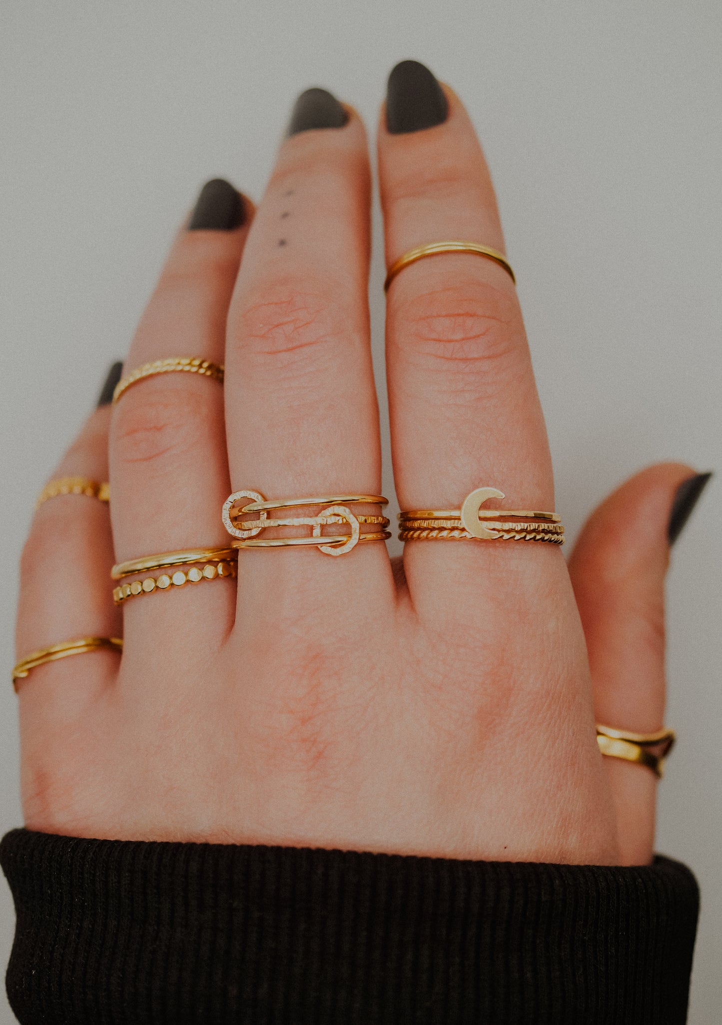 Sparkle Ladder Link Ring, 14K Gold Fill