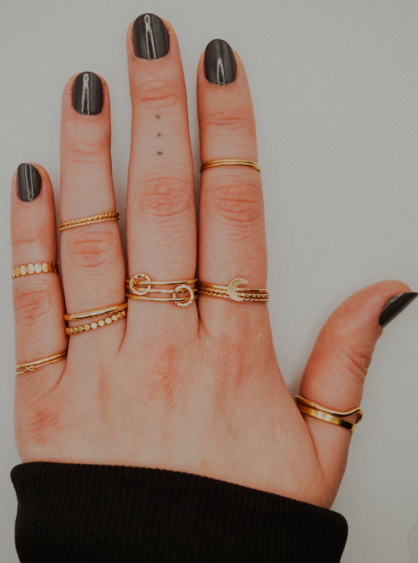 Sparkle Ladder Link Ring, 14K Gold Fill