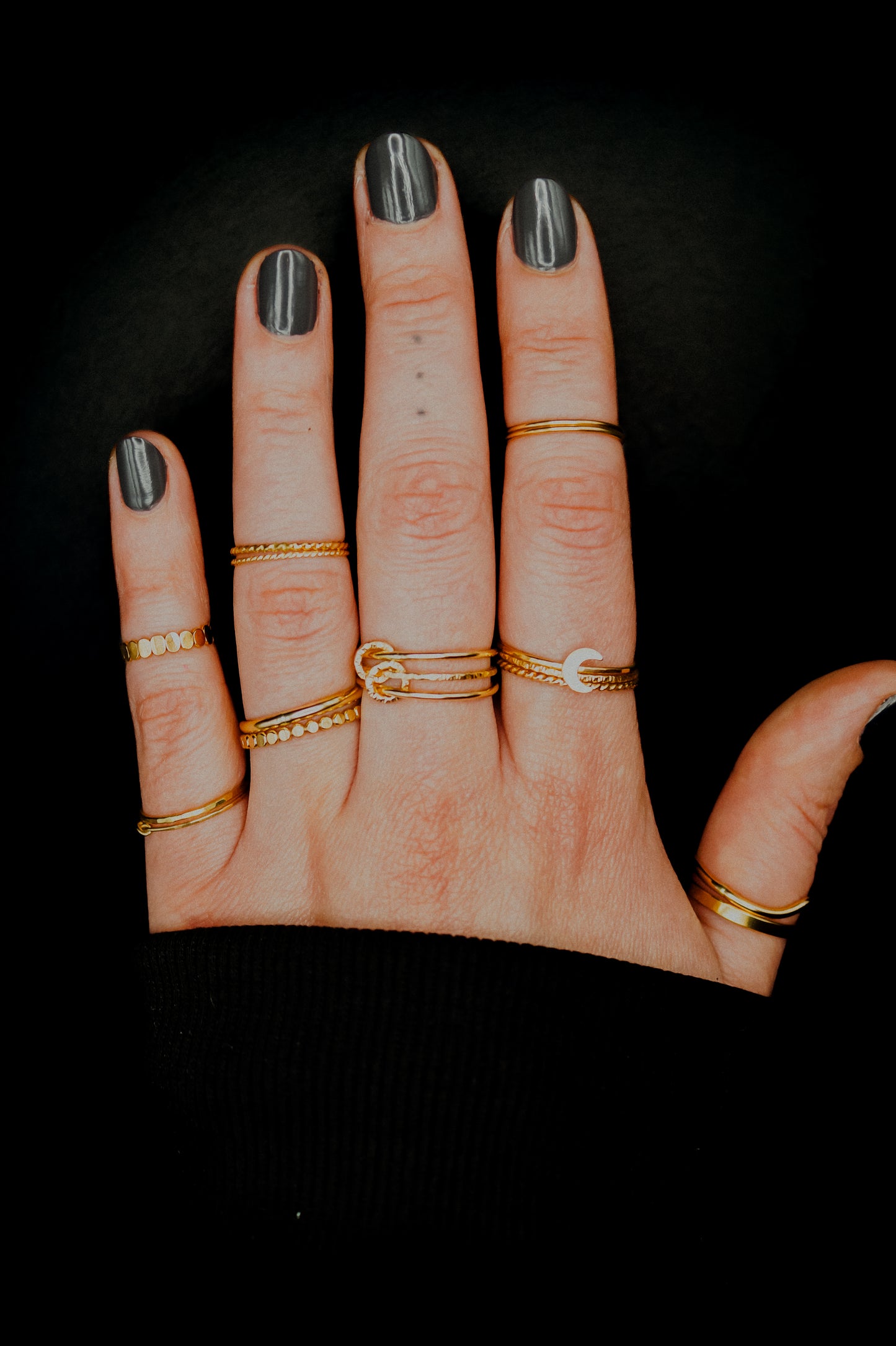 Sparkle Ladder Link Ring, 14K Gold Fill