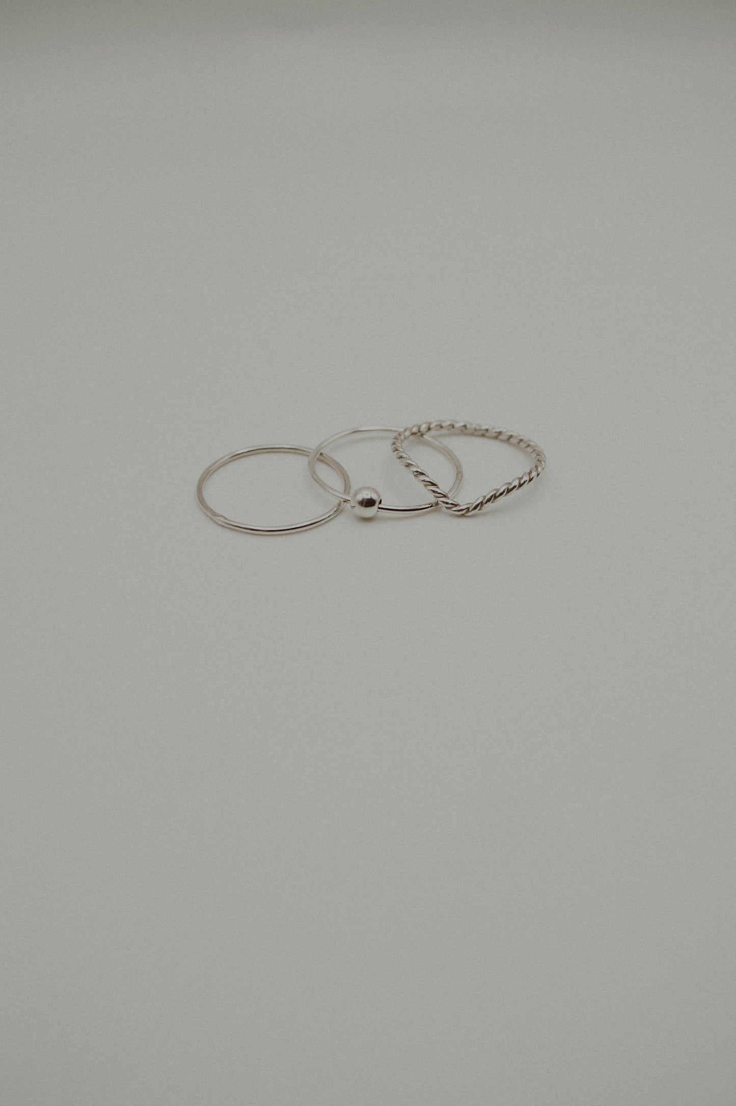Spinner Ring Set of 3, Sterling Silver