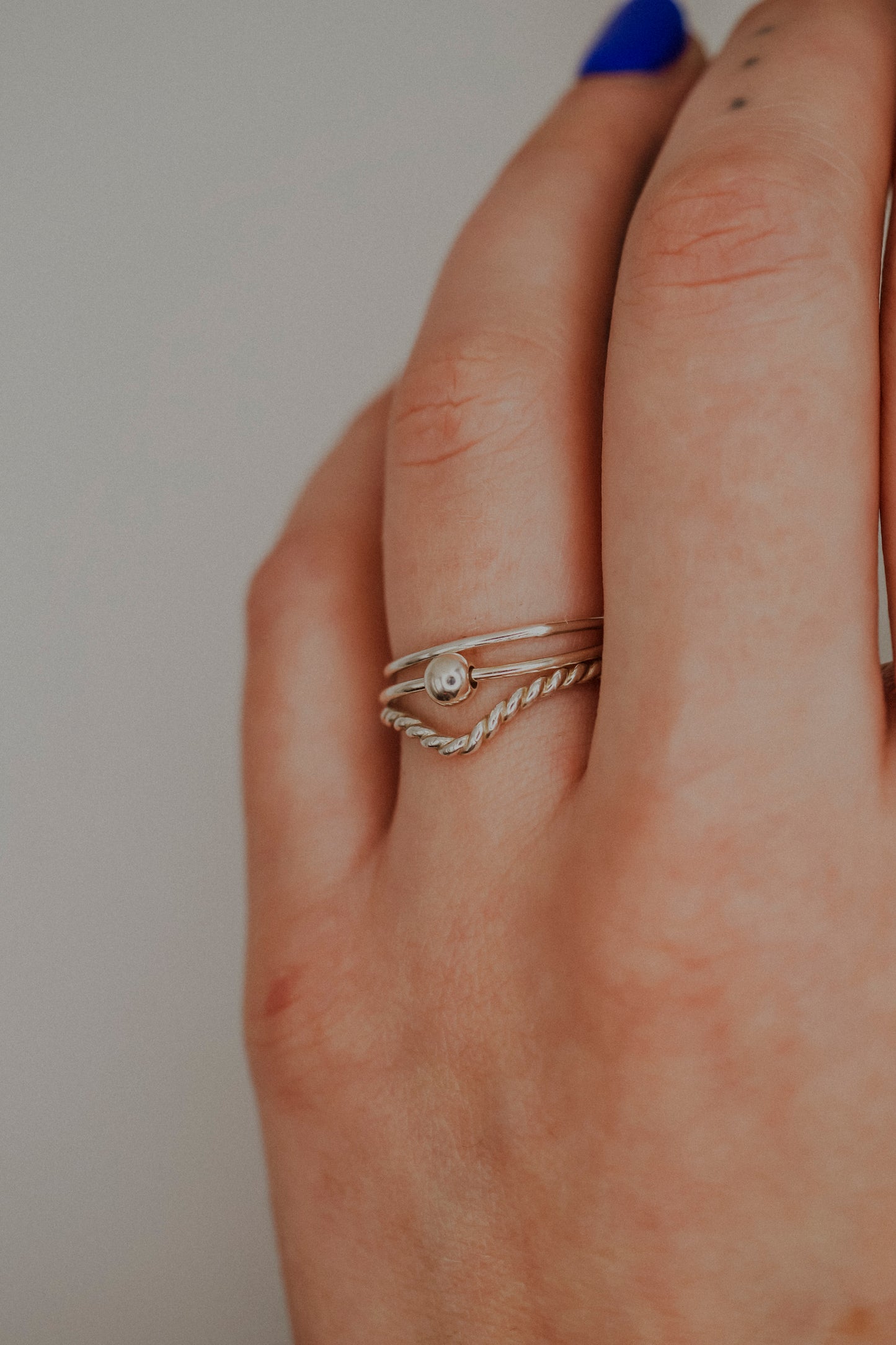 Spinner Ring Set of 3, Sterling Silver