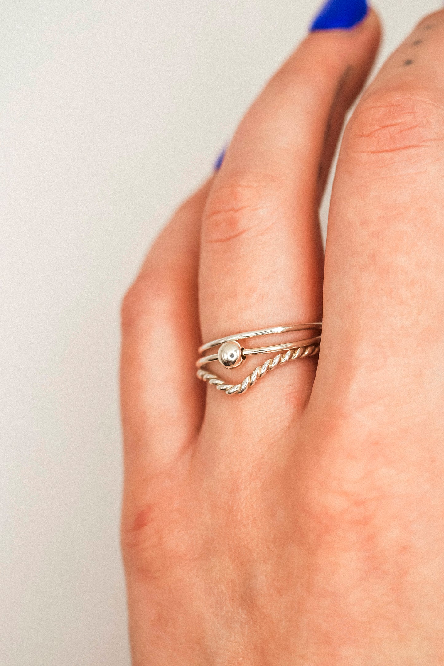 Spinner Ring Set of 3, Sterling Silver