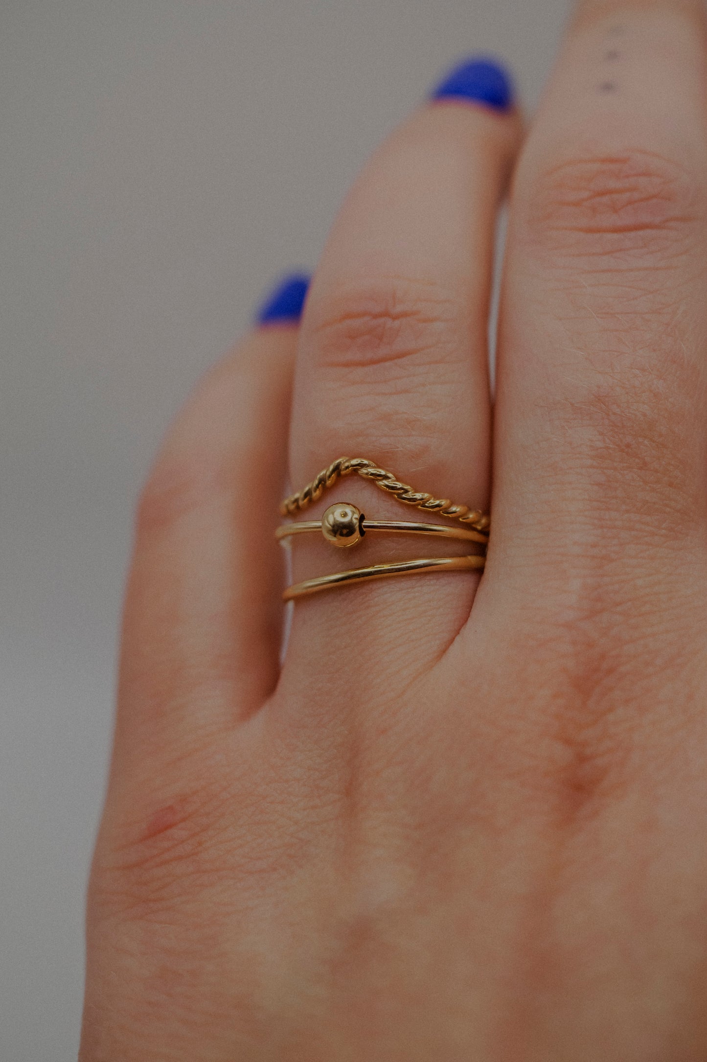 Spinner Ring Set of 3, 14K Gold FIll