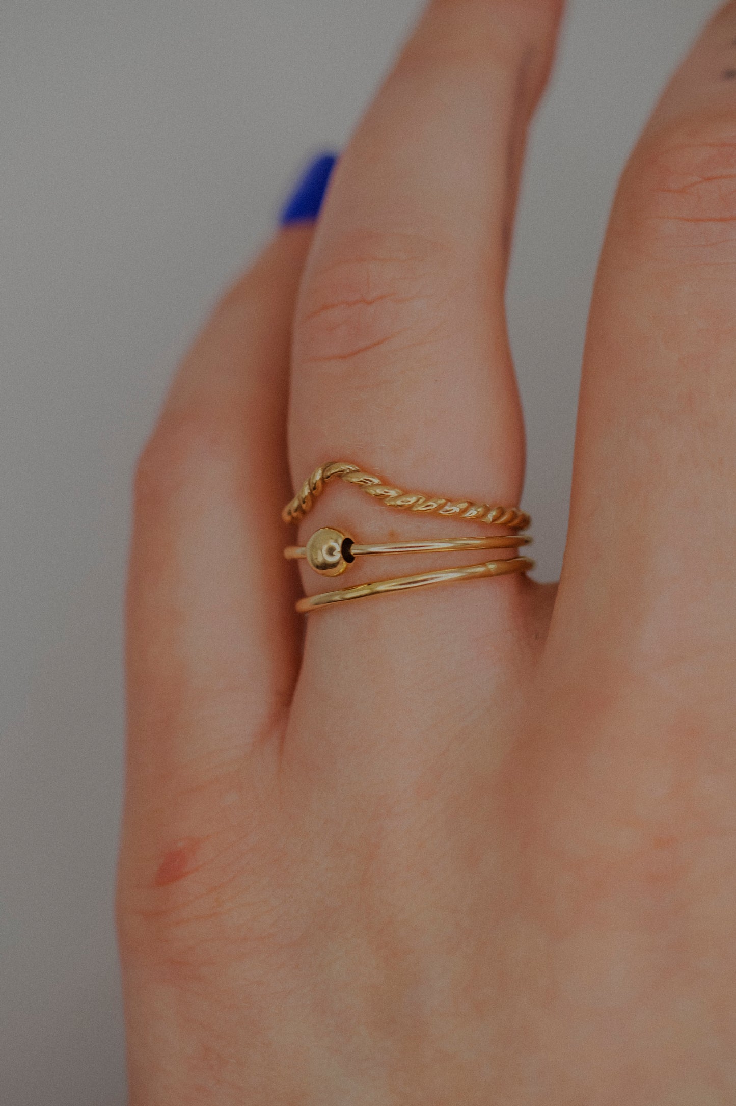 Spinner Ring Set of 3, 14K Gold FIll