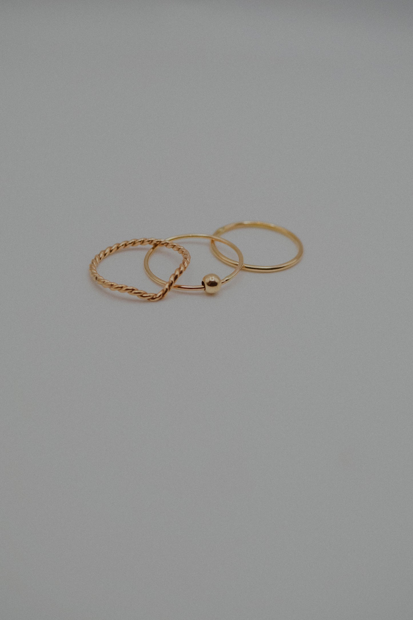 Spinner Ring Set of 3, 14K Gold FIll