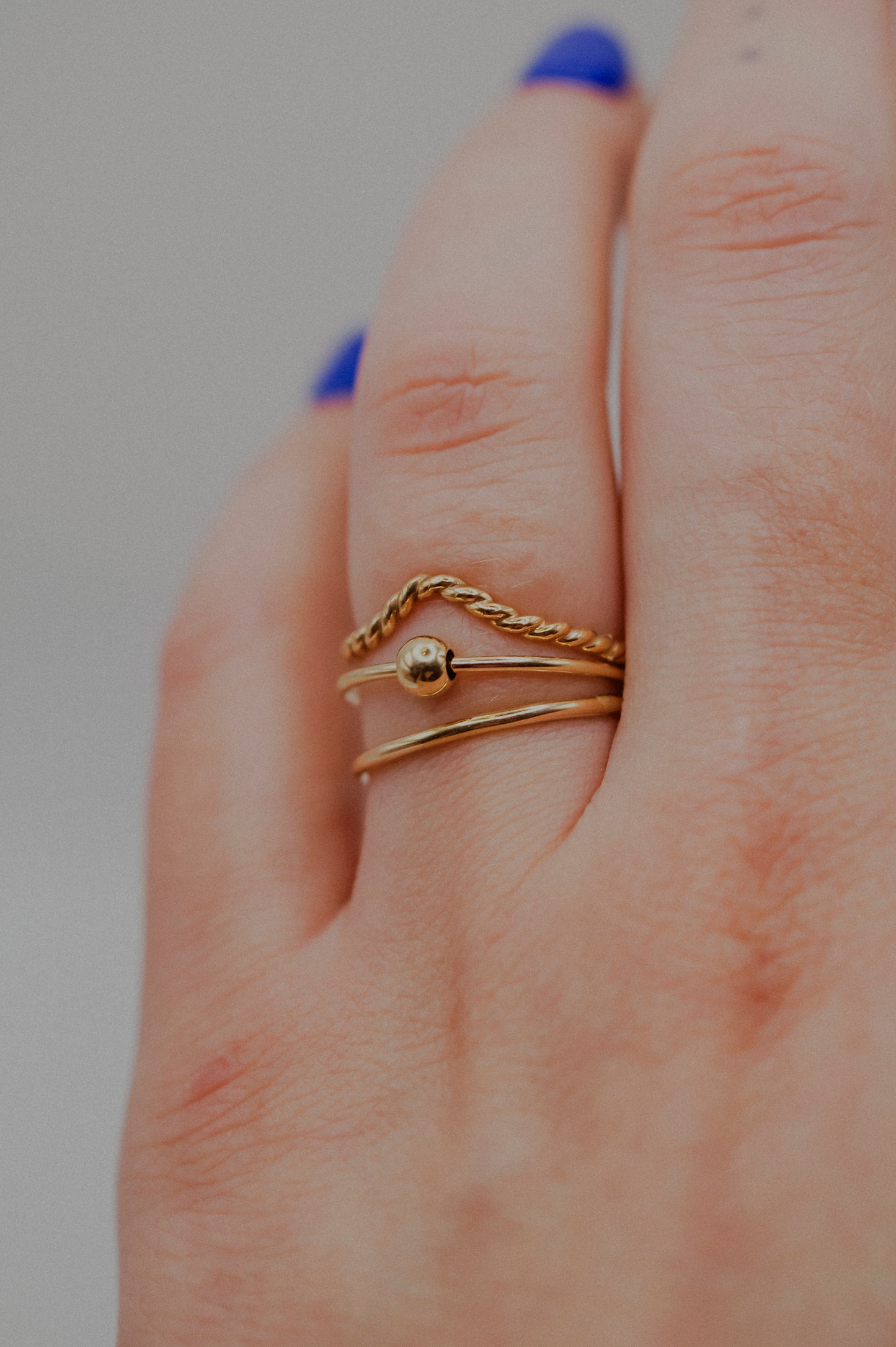 Spinner Ring Set of 3, 14K Gold FIll