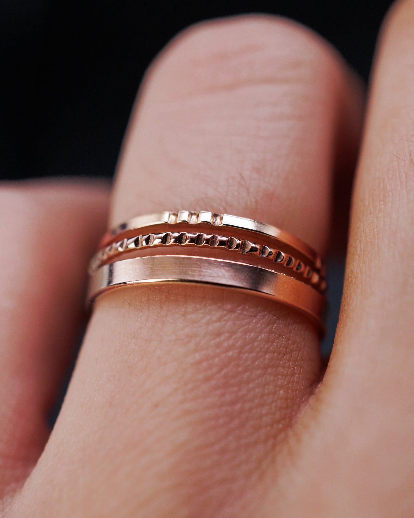 Lined Ring, 14K Rose Gold Fill