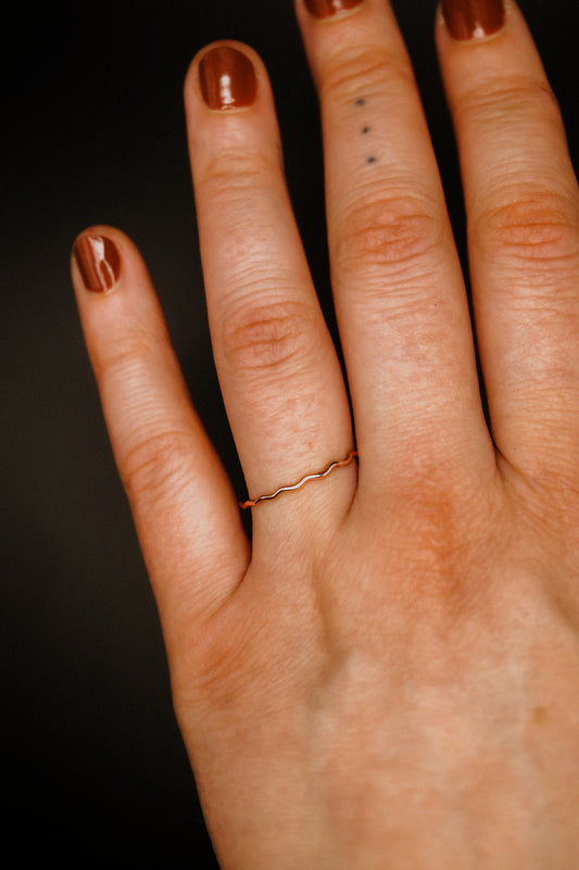 Squiggle Ring, 14K Rose Gold Fill
