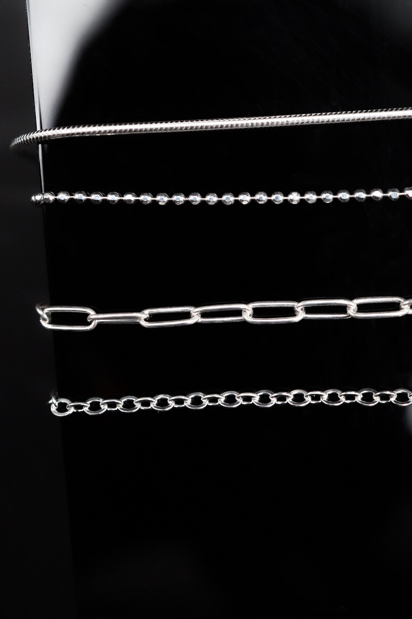 Disco Chain Necklace in Sterling Silver