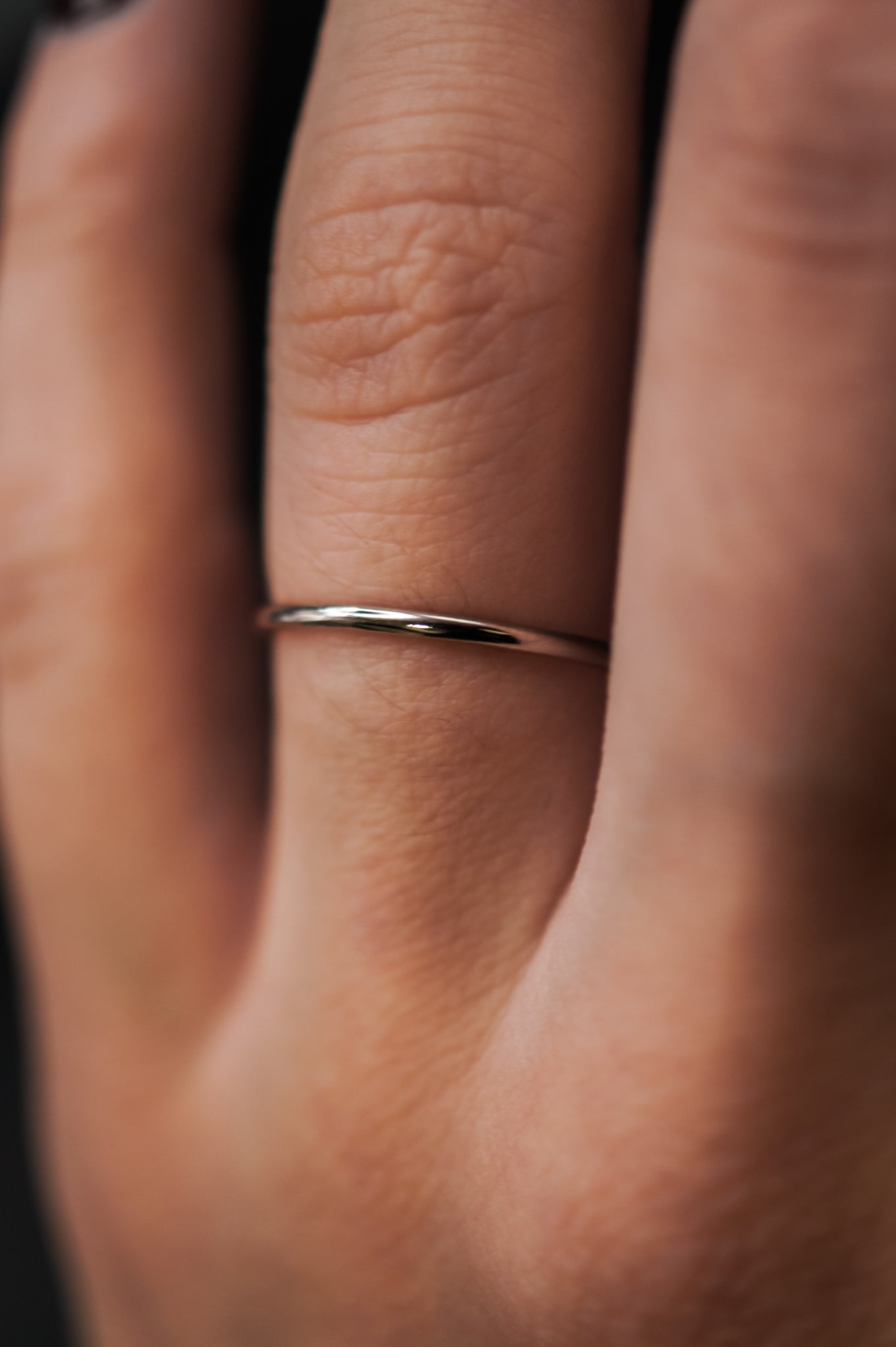 Thick Ring, Solid 14K White Gold