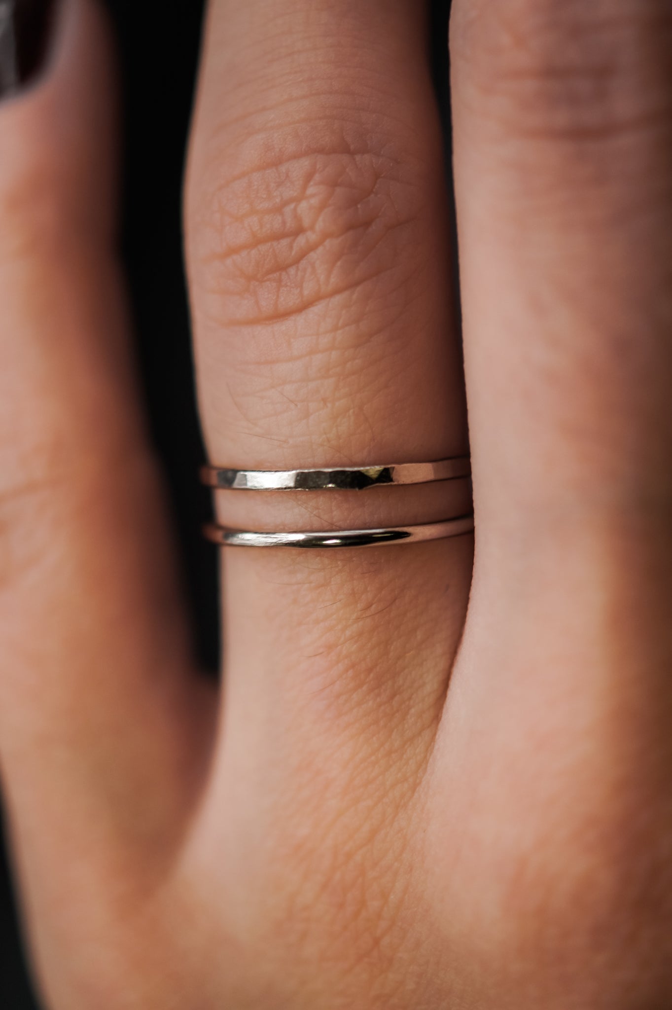 Thick Ring, Solid 14K White Gold