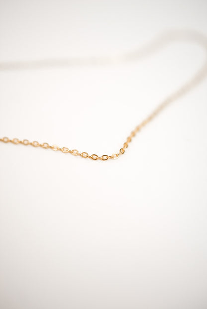 Thin 1mm Cable Chain Necklace, Solid 14K Gold