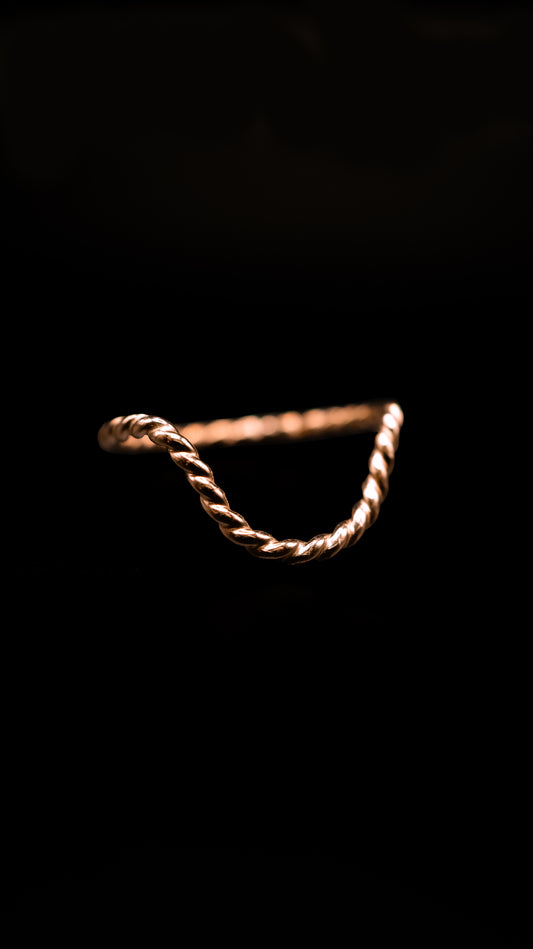 Twist Arc Ring, 14K Rose Gold Fill