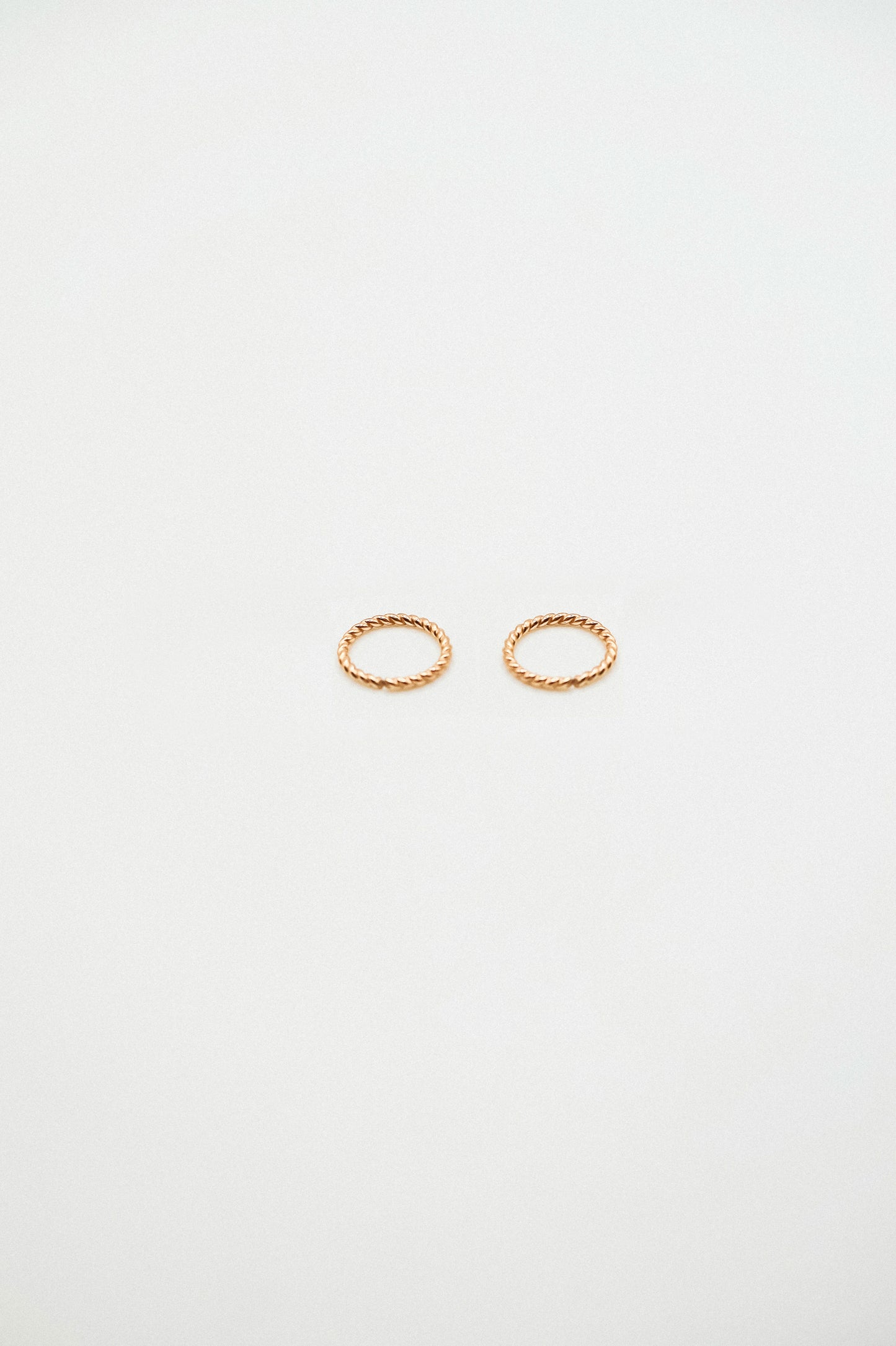 Twist Huggie Hoop Earring in Solid 14K Gold
