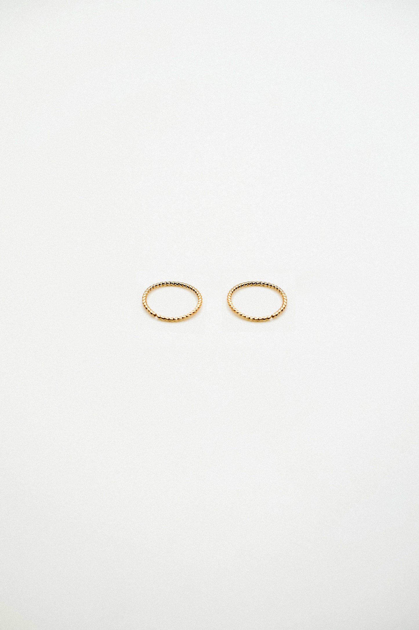 Twist Huggie Hoop Earring in Solid 14K Gold