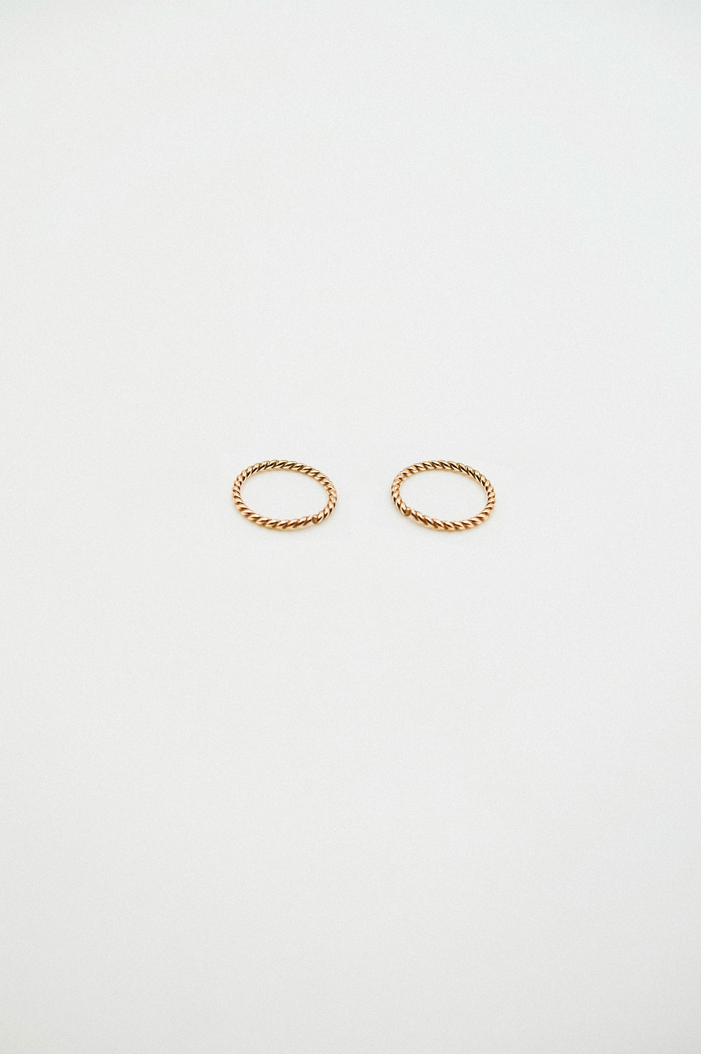 Twist Huggie Hoop Earring in Solid 14K Gold