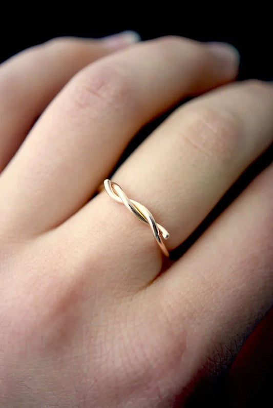 Barbed Wire Ring, Solid 14K Gold