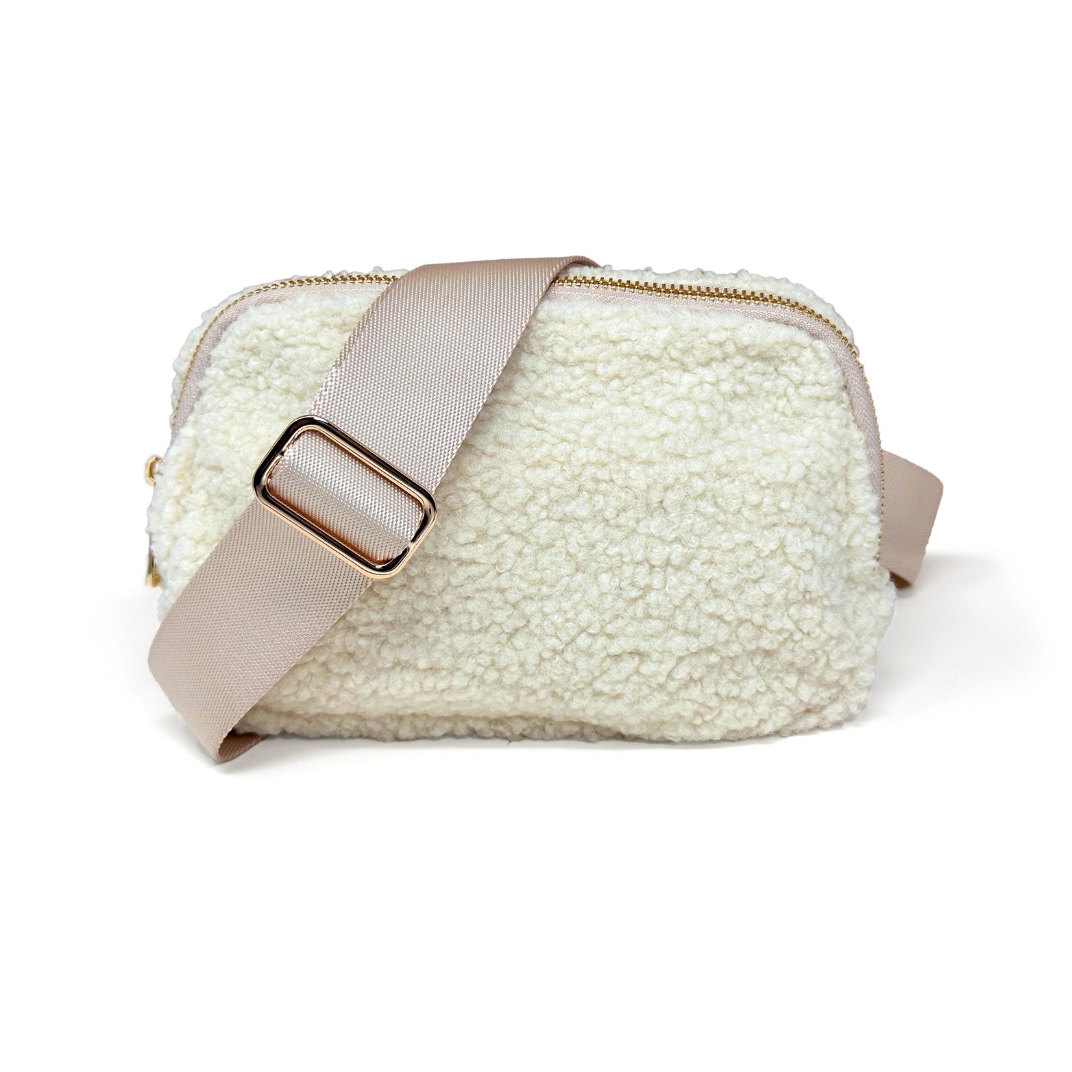 Shearling Crossbody Bag White