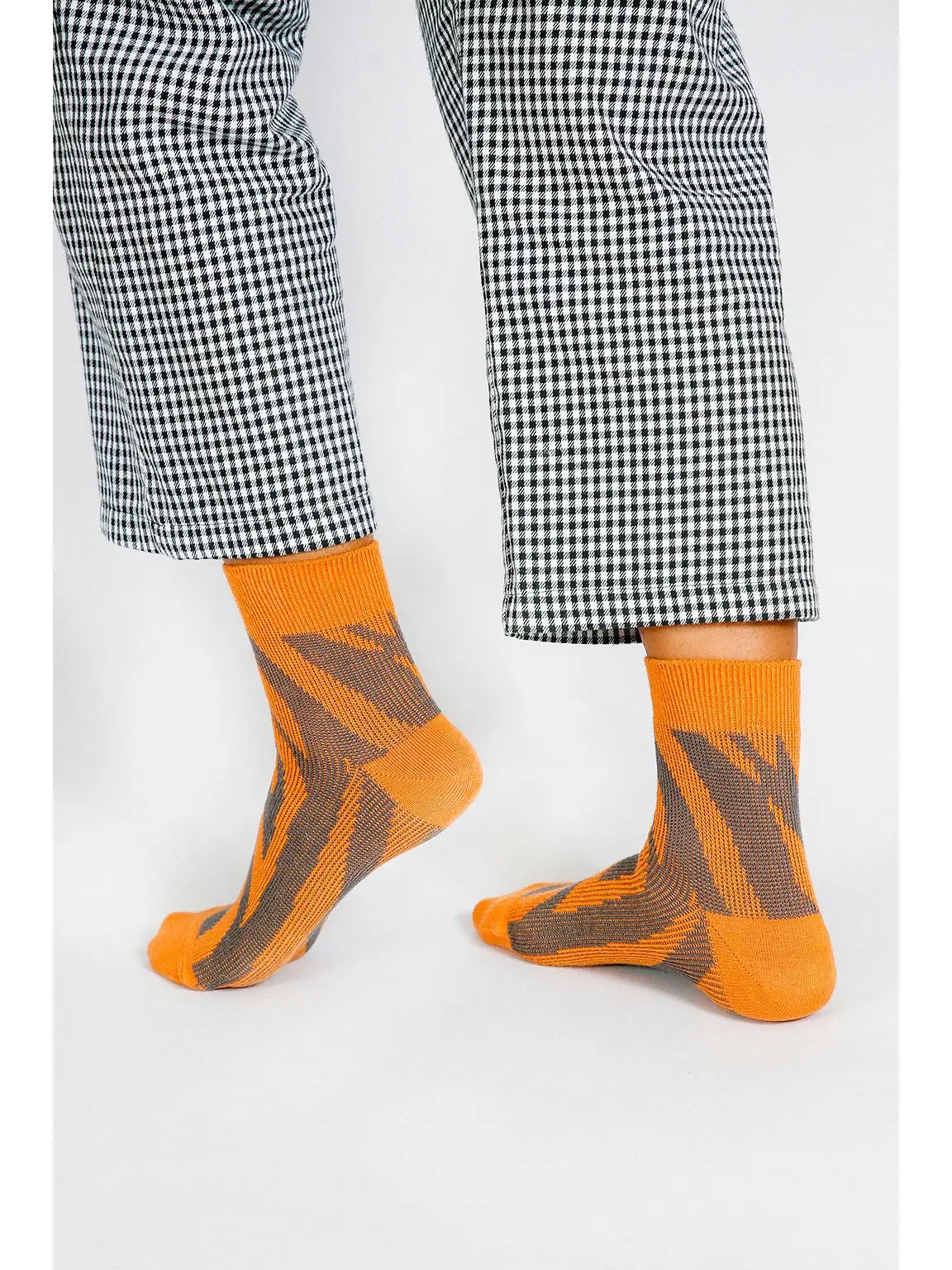 Orange Zebra Ankle Socks