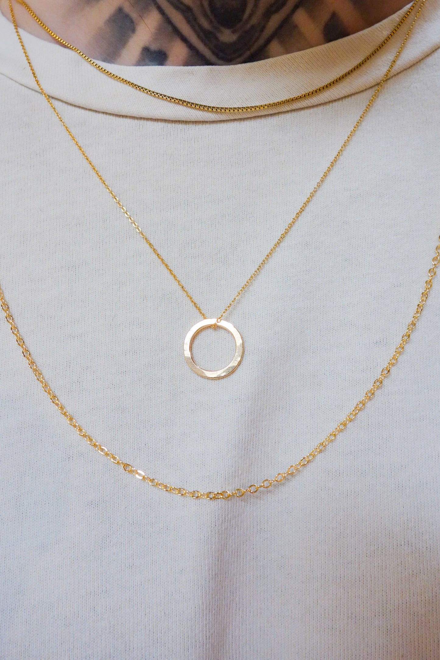 Mini Circle Pendant in Gold Fill, Rose Gold Fill, or Sterling Silver