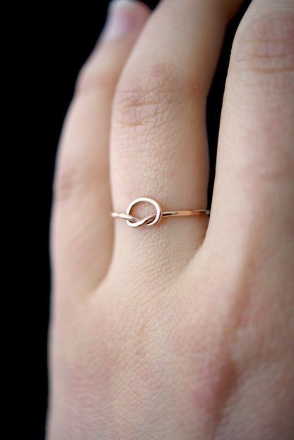 Open Knot Ring, Solid 14K Rose Gold