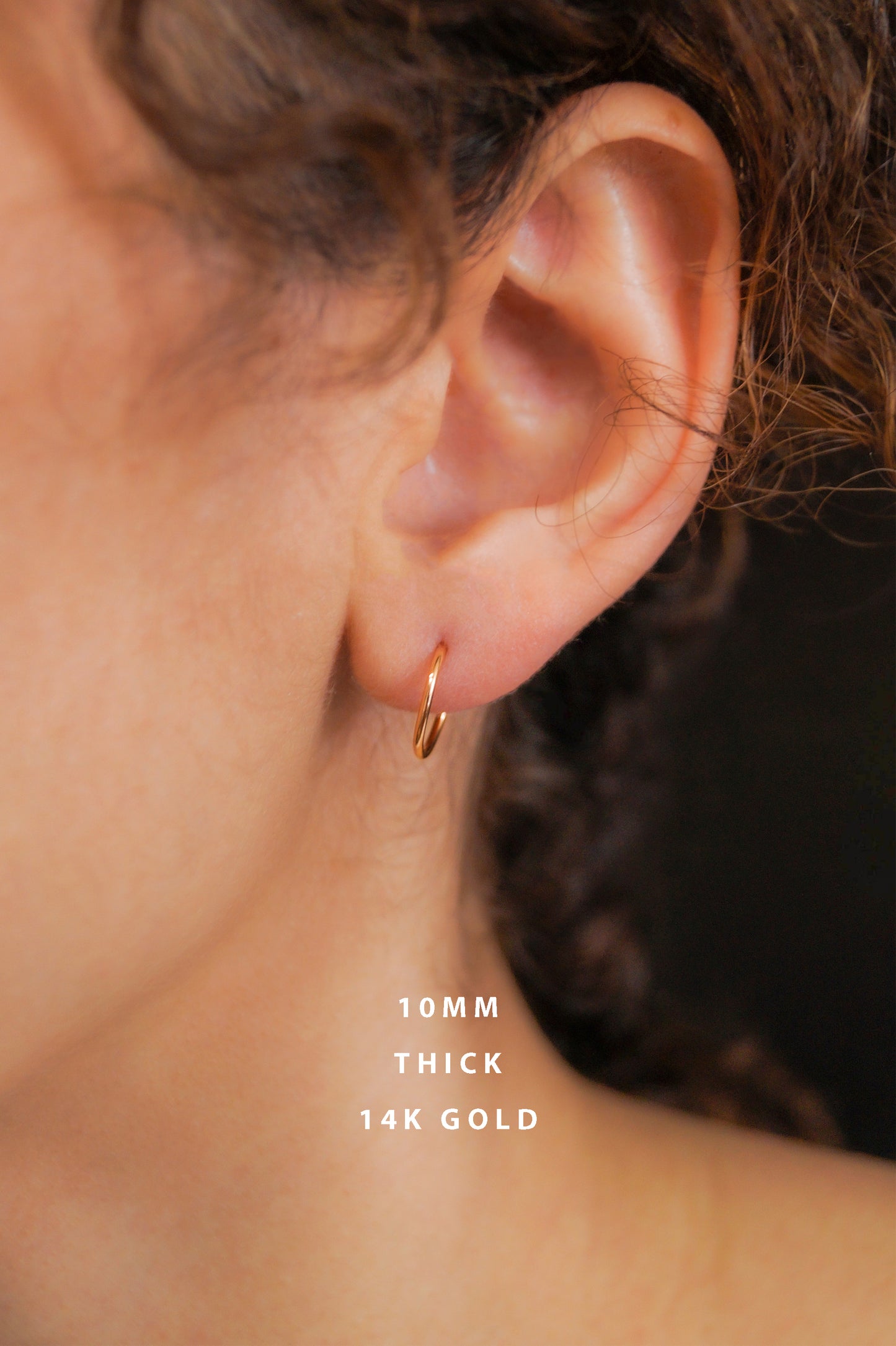 Huggie Hoop Earring in Solid 14K Gold