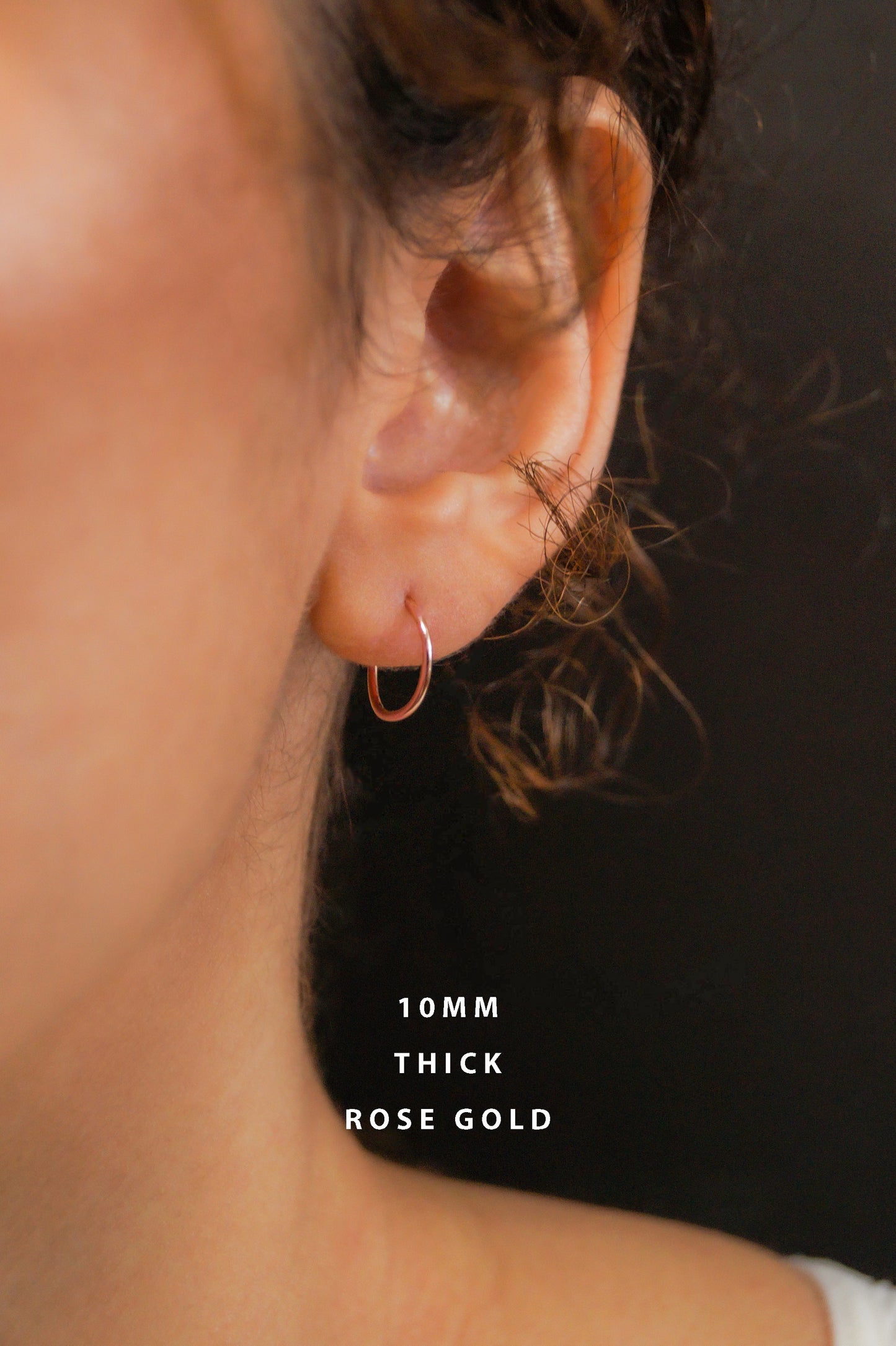 Huggie Hoop Earring in Solid 14K Rose Gold