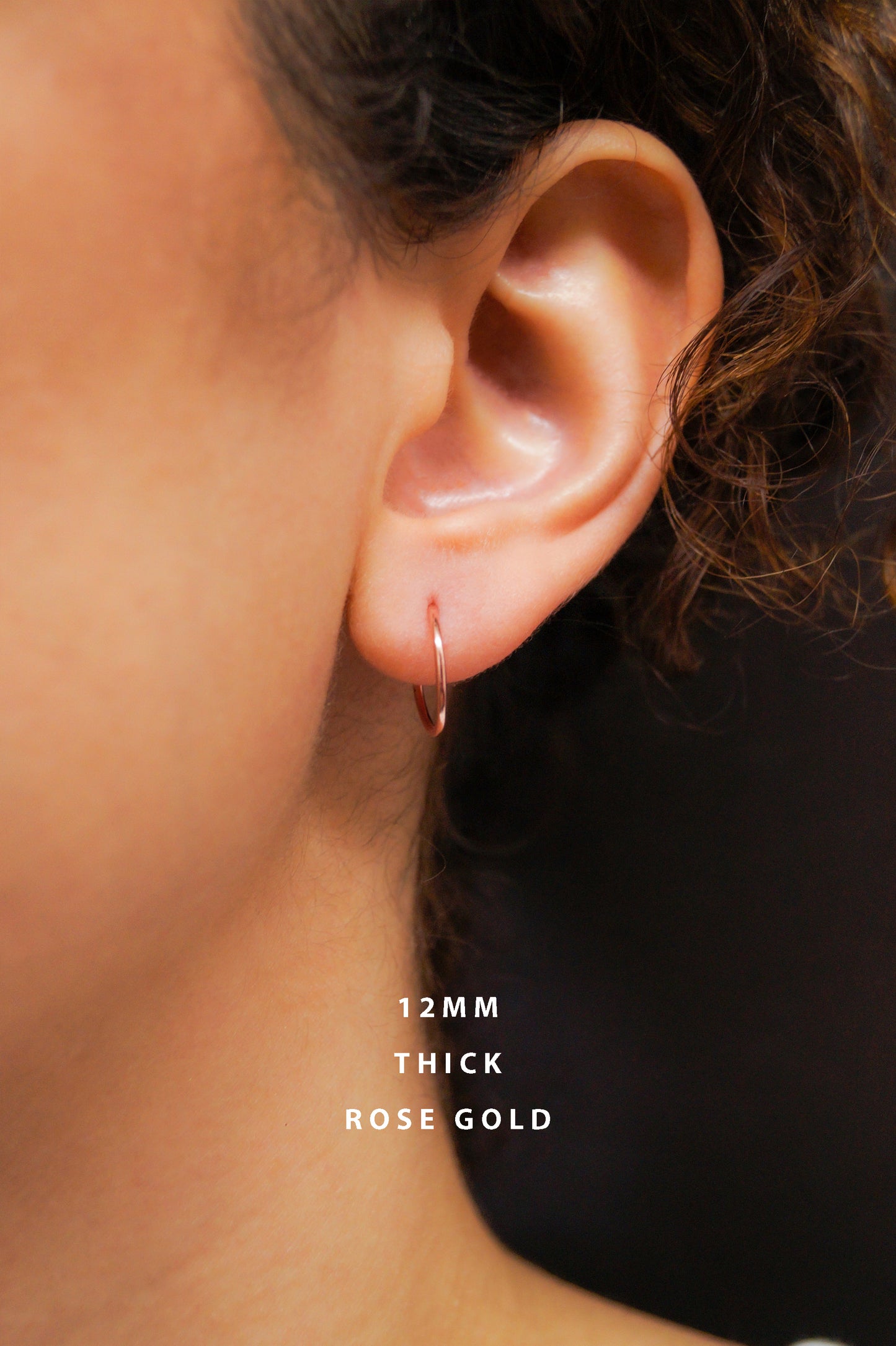 Huggie Hoop Earring in Solid 14K Rose Gold