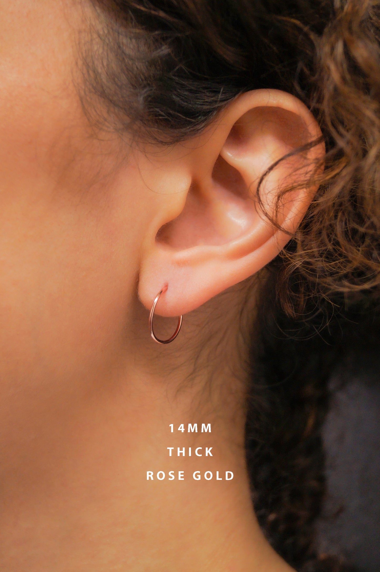 Huggie Hoop Earring in Solid 14K Rose Gold