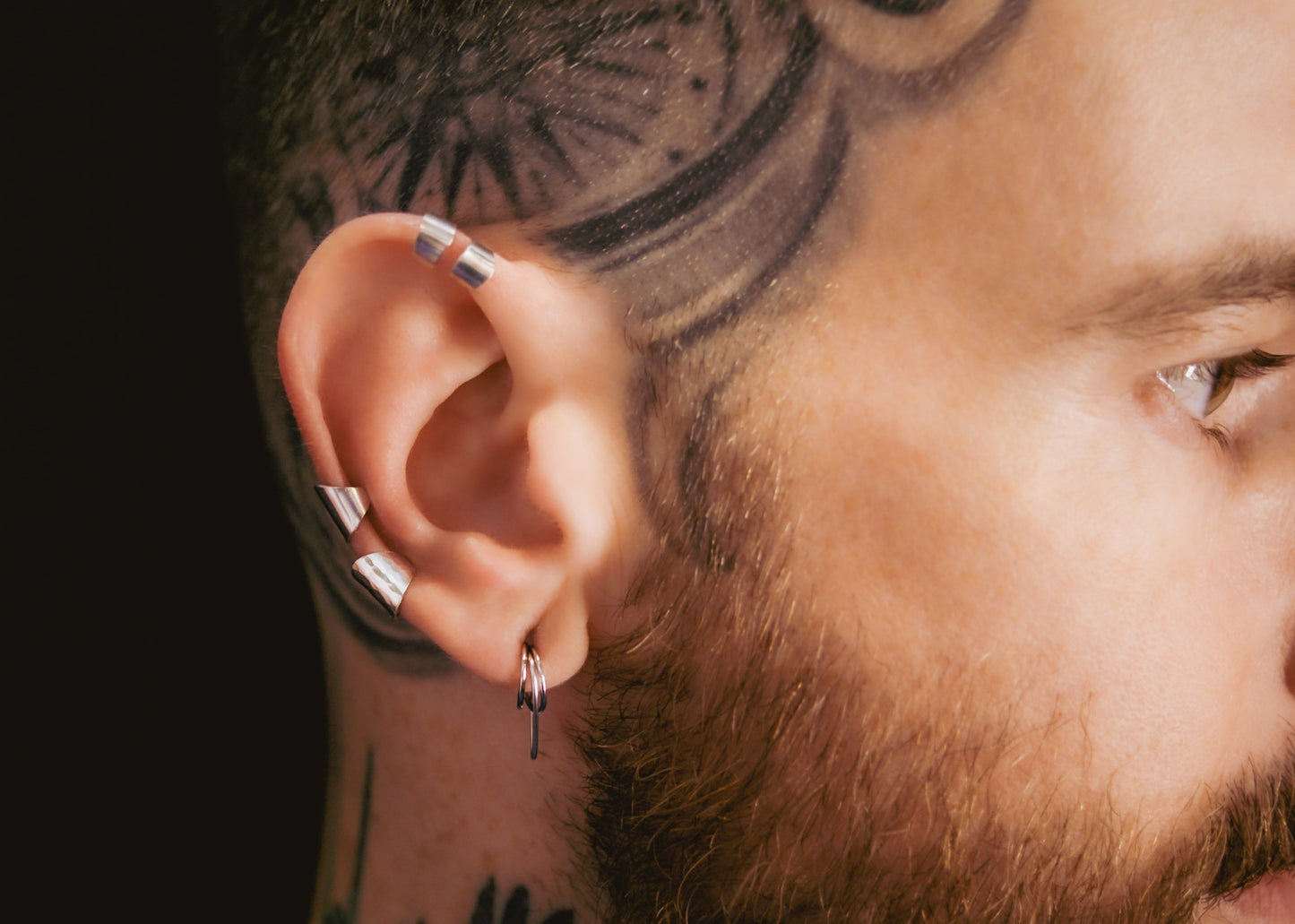 Shield Ear Cuff, Gold Fill, Rose Gold Fill, or Sterling Silver