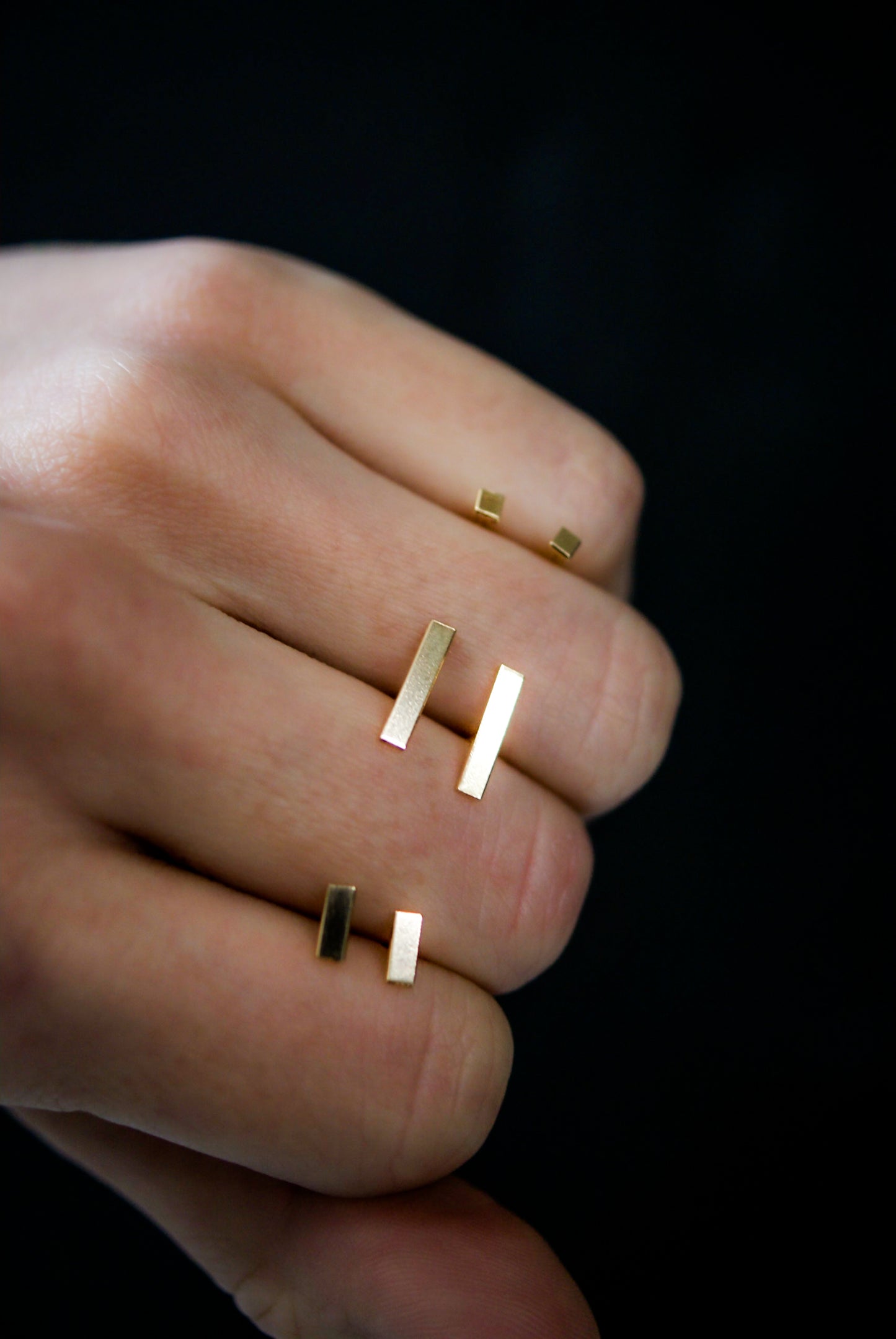 Mini Mirror Stud Earrings, Gold Fill, Rose Gold Fill, or Sterling Silver