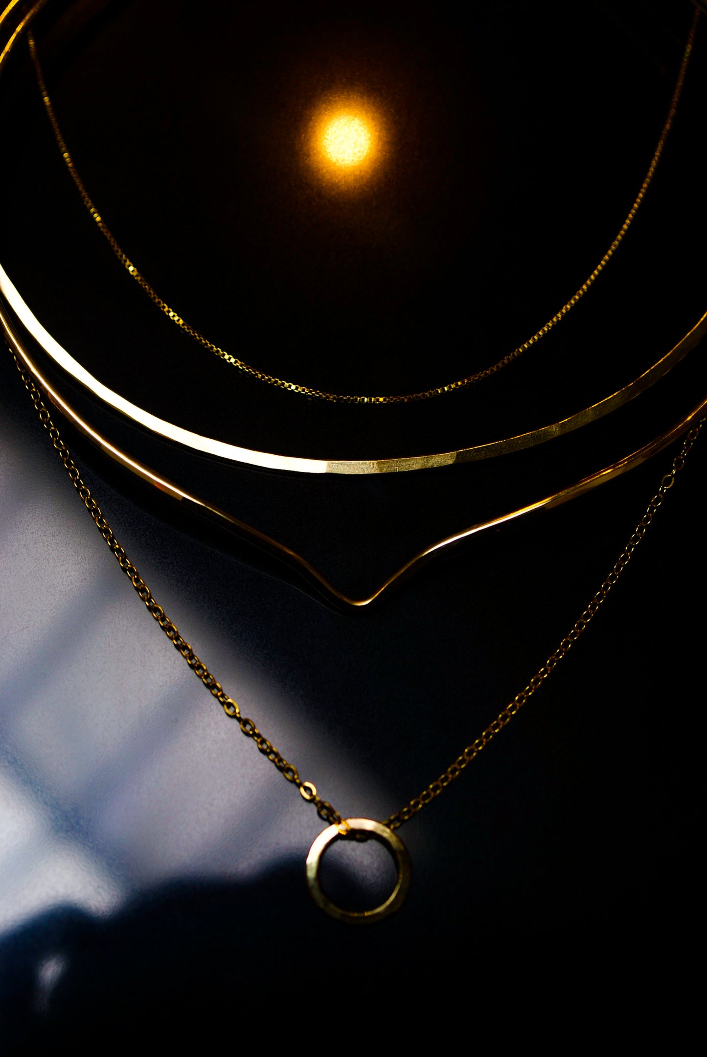 Teardrop Collar Necklace, Gold Fill, Rose Gold Fill, or Sterling Silver